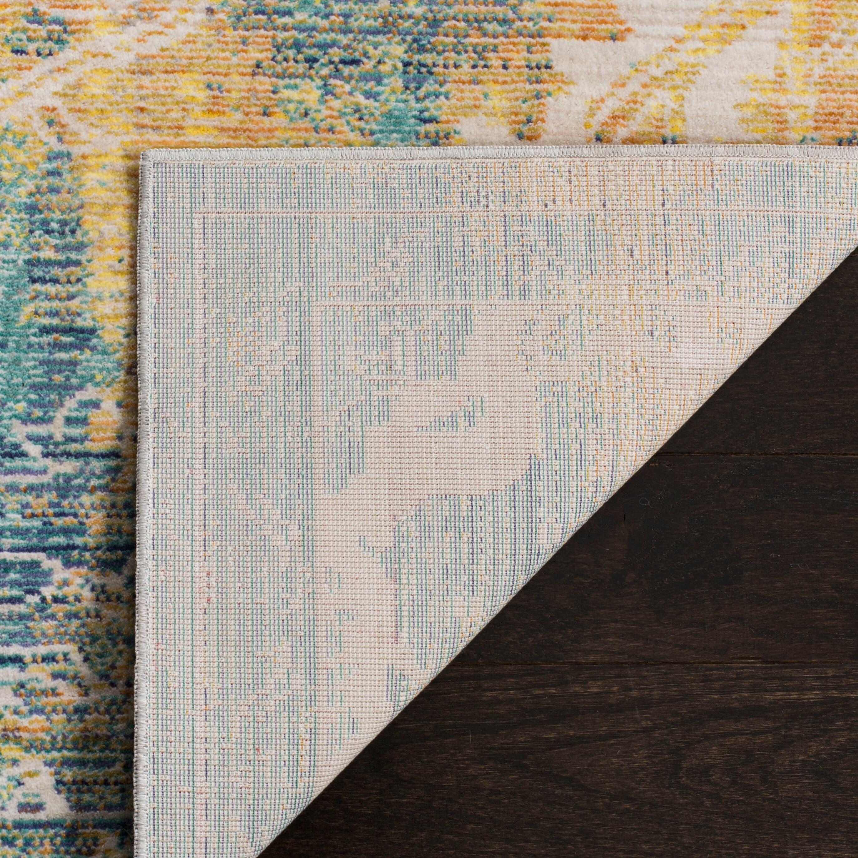 Mystique Multi-Color Abstract Polyester 3' x 5' Area Rug