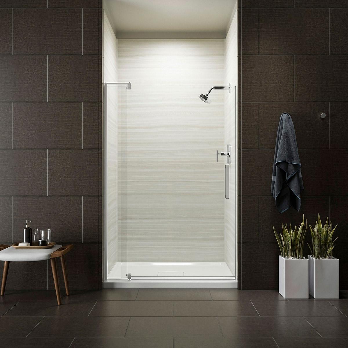 Revel 44'' x 70'' Pivot Shower Door with CleanCoat® Technology