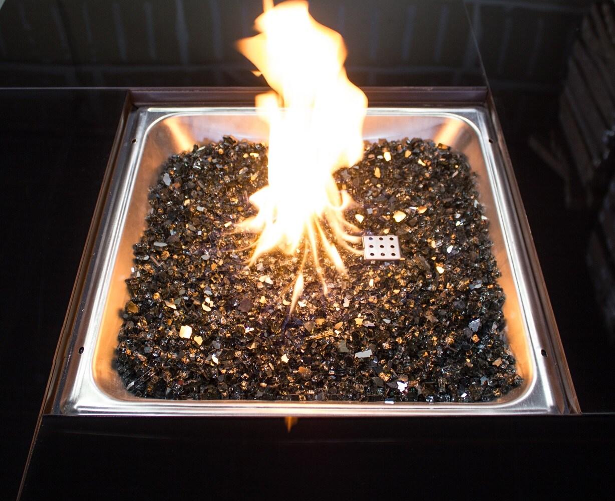 Modern Shimmering Black Recycled Fire Glass - 10 lbs