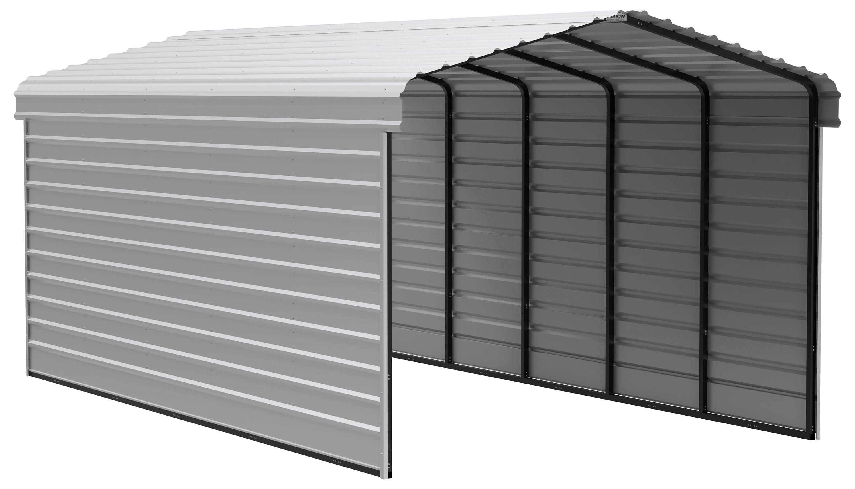 Arrow Arrow Steel Carport with 2 Side Wall Kits, 12x24x09
