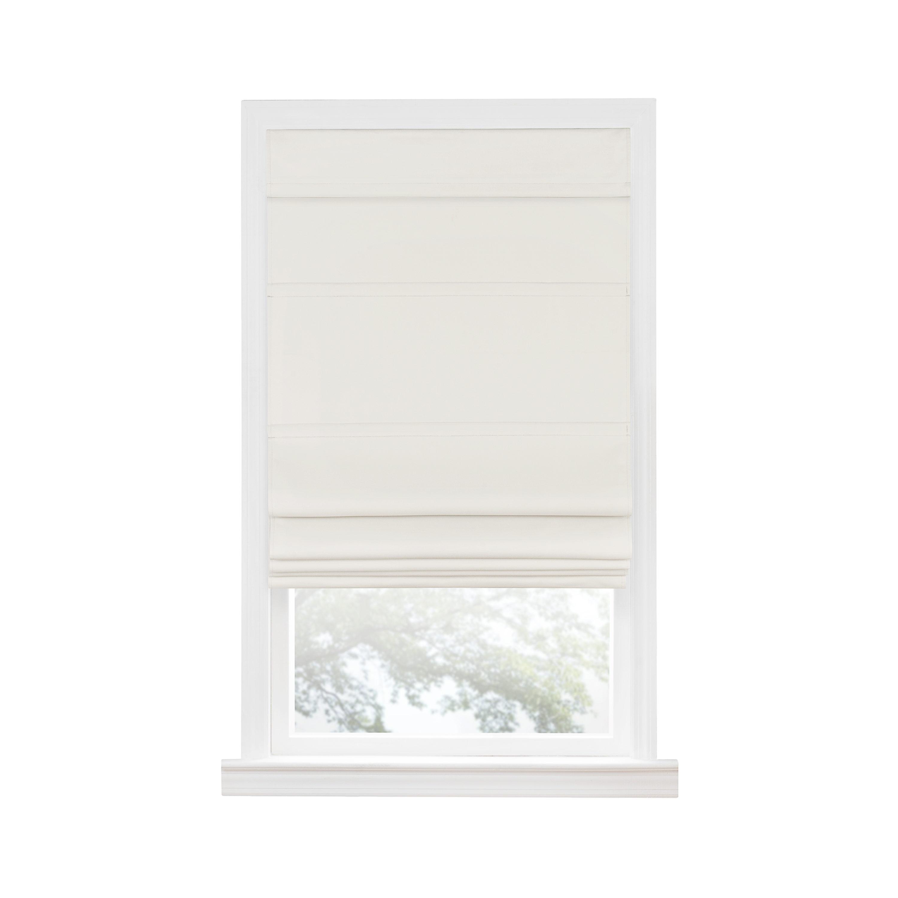Achim Roman Indoor Cordless Ivory Polyester Blackout Window Roman Pleated Shade, 64" L x 30" W