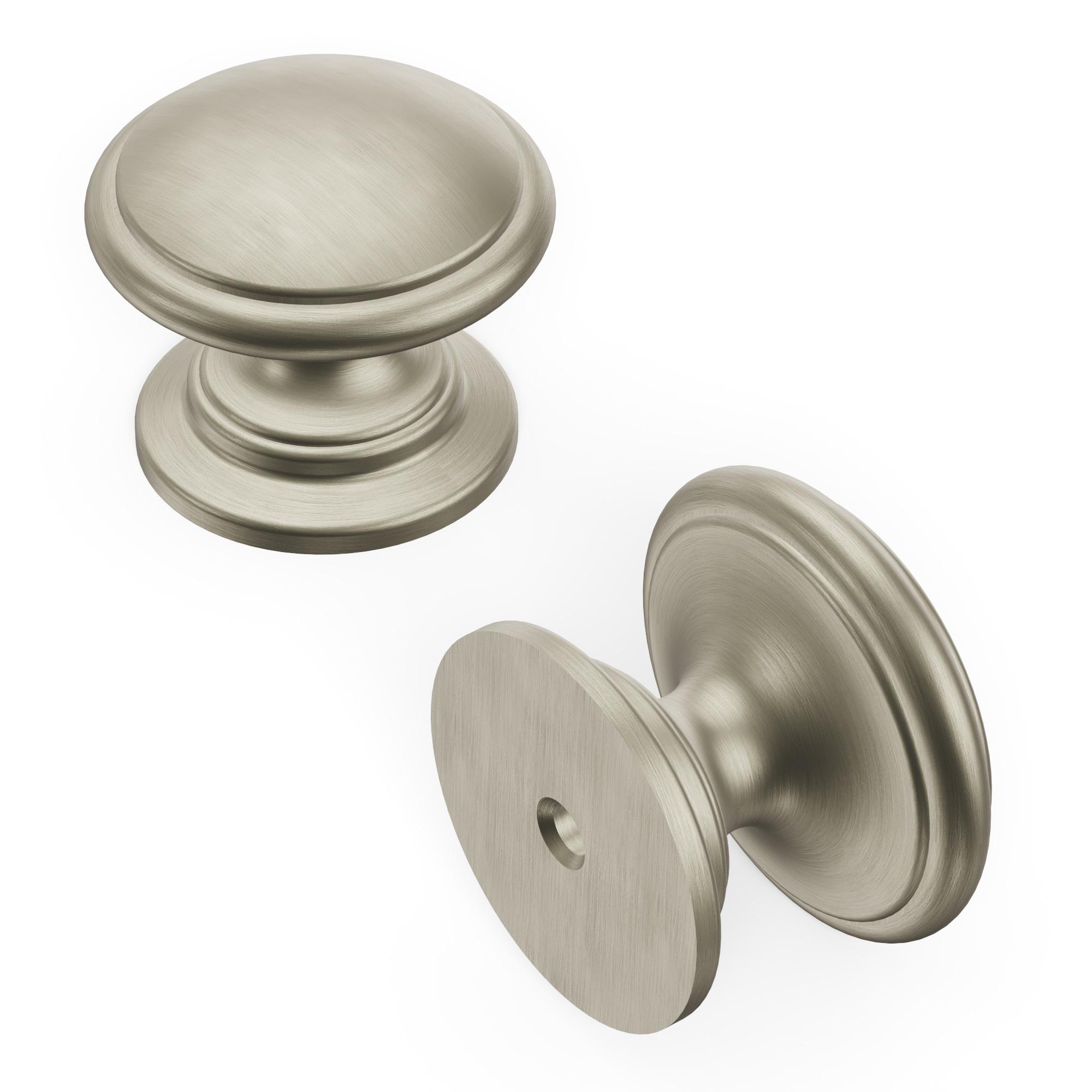 Stainless Steel Round Cabinet Knob with Mounting Hardware