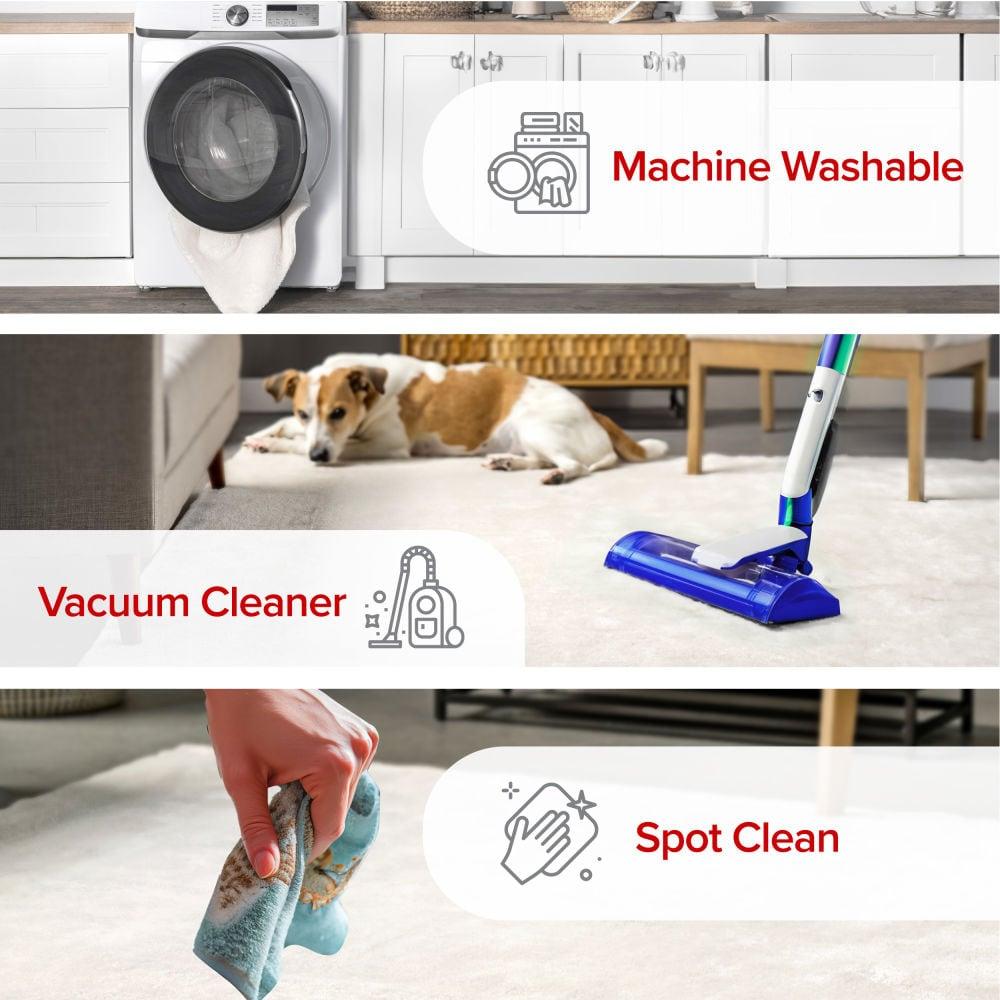 nuLOOM 2' x 3' Cozy Plush SuperiorWash Area Rug, Machine Washable, Non-Slip, Soft Fluffy Shag Carpet for Living Room Bedroom Nursery, Loni Off-white