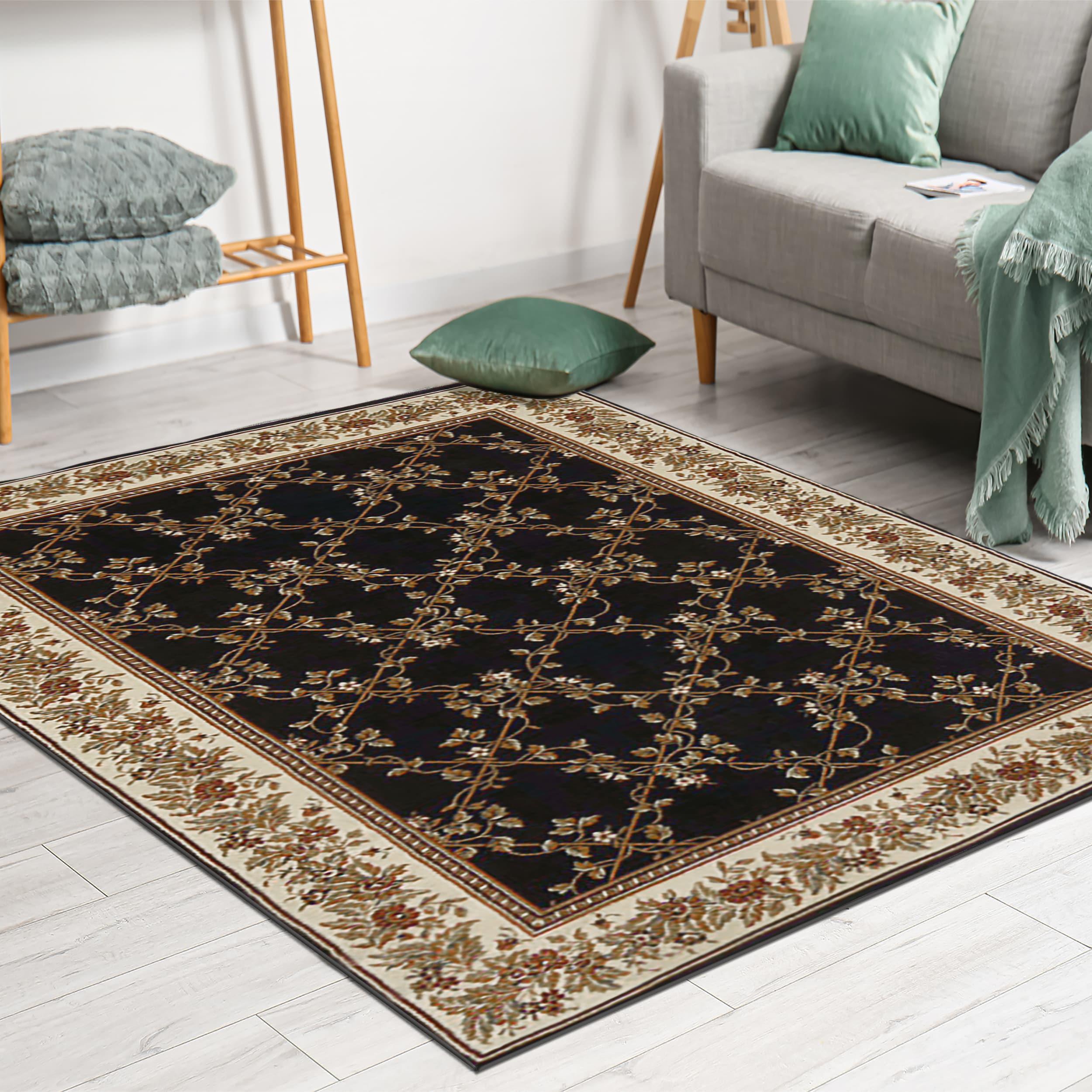 1427-1724-BLACK Noble Rectangular Black Transitional Italy Area Rug - 2 ft. 2 in. W x 8 ft. H
