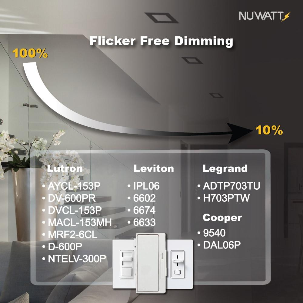 Panel Downlight 6'' Selectable Color Temperature Dimmable Air-Tight IC Rated LED Canless Recessed Lighting Kit