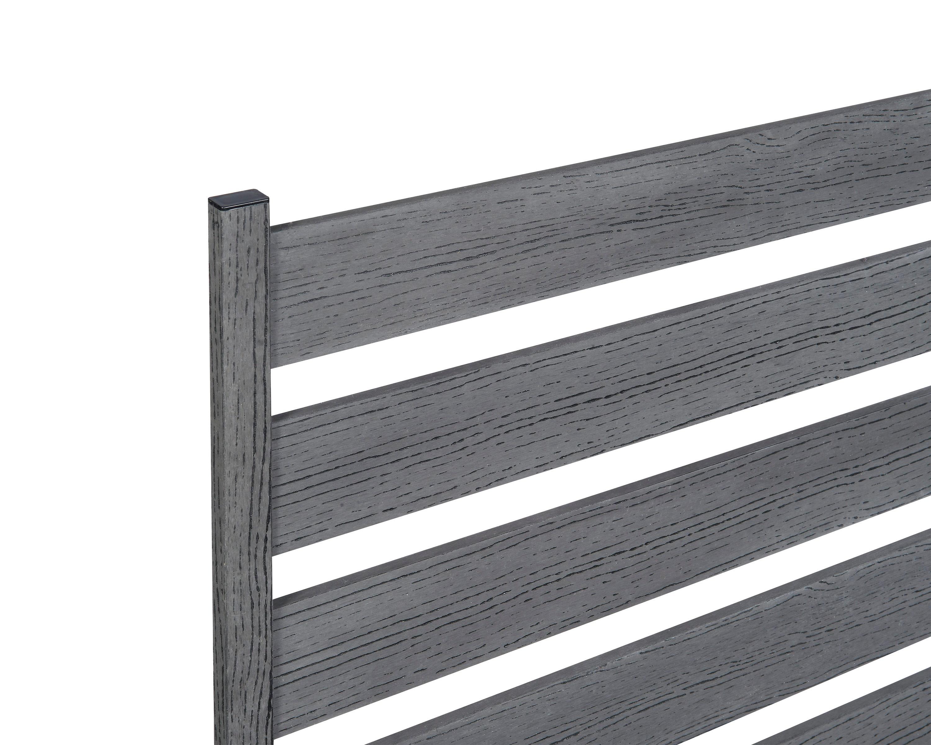 Zippity Outdoor Products 26in H x 24in W (3 Panels) No Dig Zippity Maui Fence Kit, Charcoal Color WoodTek Vinyl Fence Panel, Temporary Outdoor Border for Garden, Easy Install DIY Fence for Backyard, Patio, & Deck, ZP19066