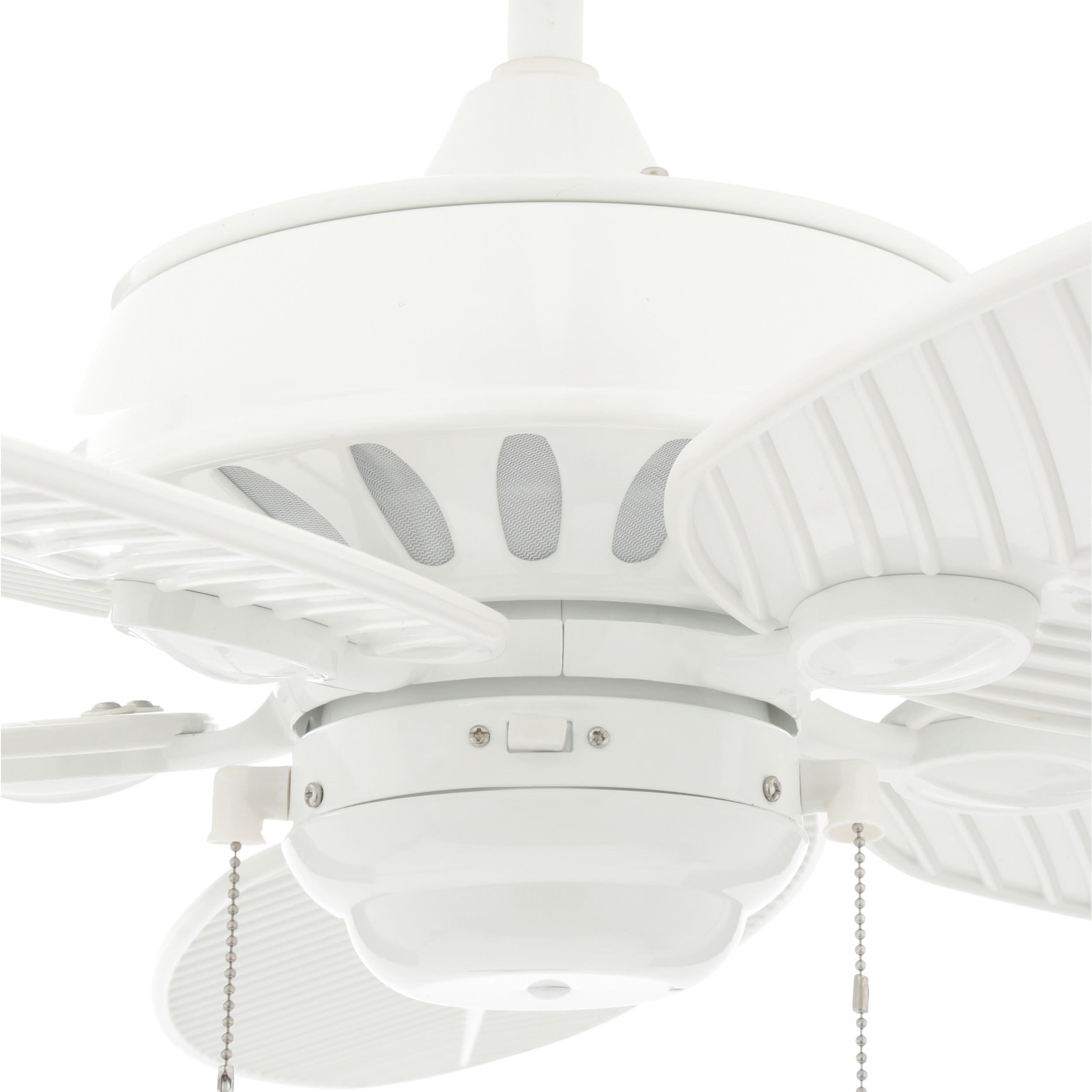 Cruise Tropical Palm 52" White Outdoor Ceiling Fan with Grain Blades