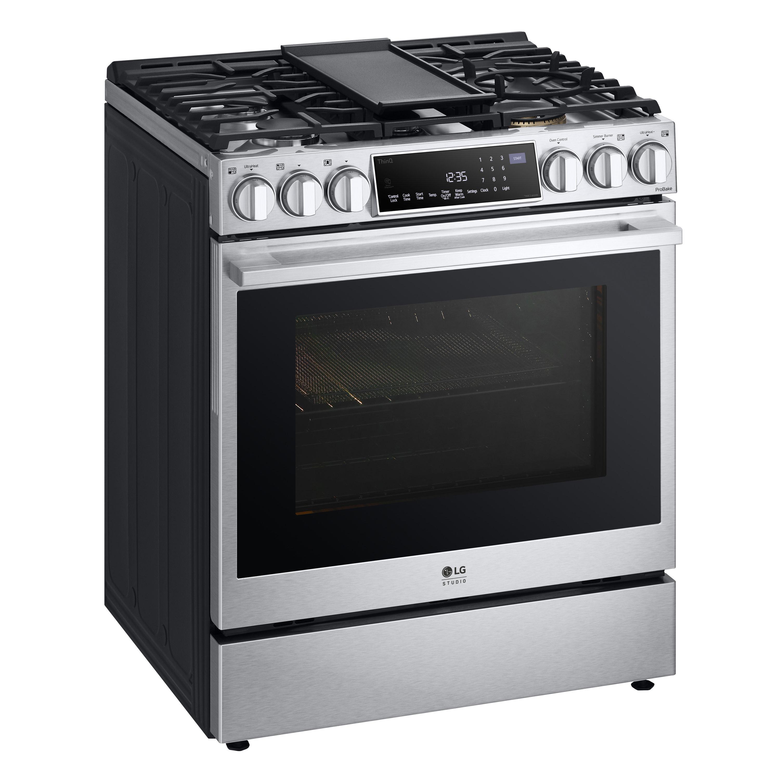 LG Studio LG STUDIO Smart Wi-Fi Dual Fuel Slide-in Range with ProBake Convection® and EasyClean®, 6.3 cu. ft. LSDS6338F