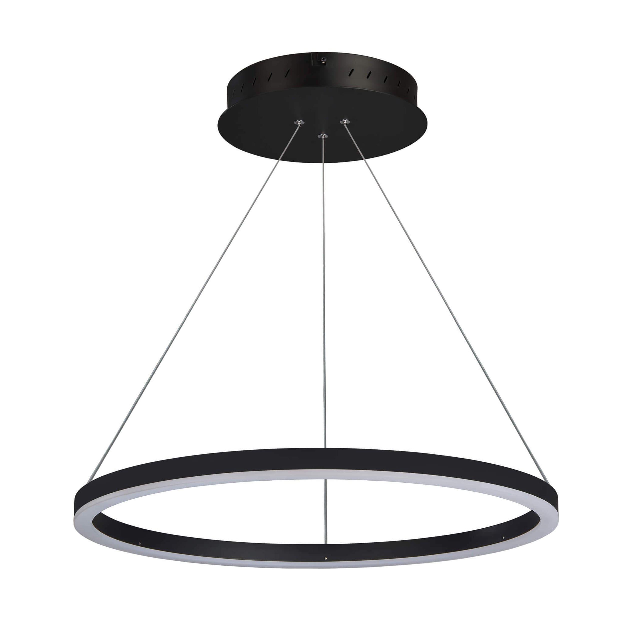 Tania 24-in Integrated LED Pendant Light Height Adjustable ETL Certified Circular Ring Chandelier