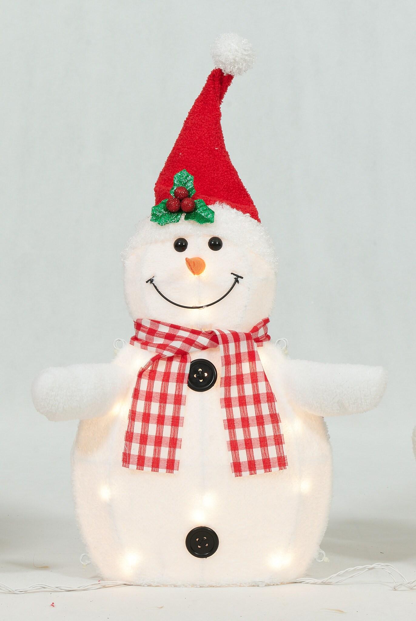 Everstar Set Of 3  Plush Snowman Family Sculpture, White