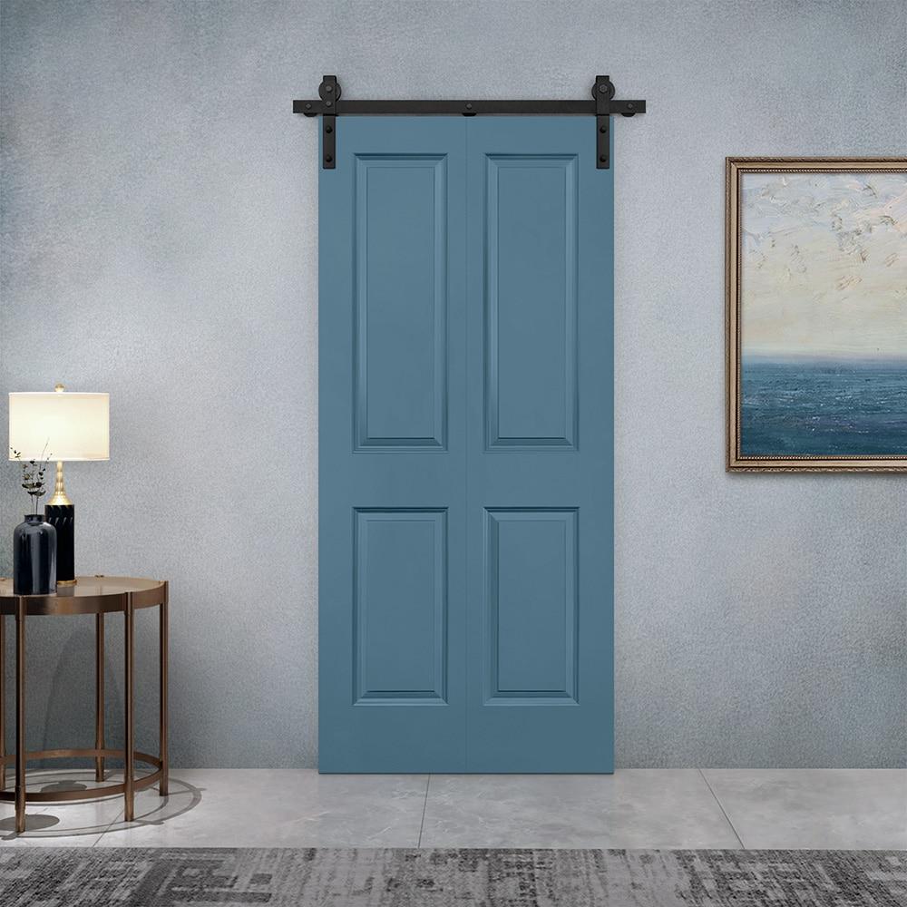 Calhome Paneled MDF Composite Bifold Barn Door with Installation Hardware Kit