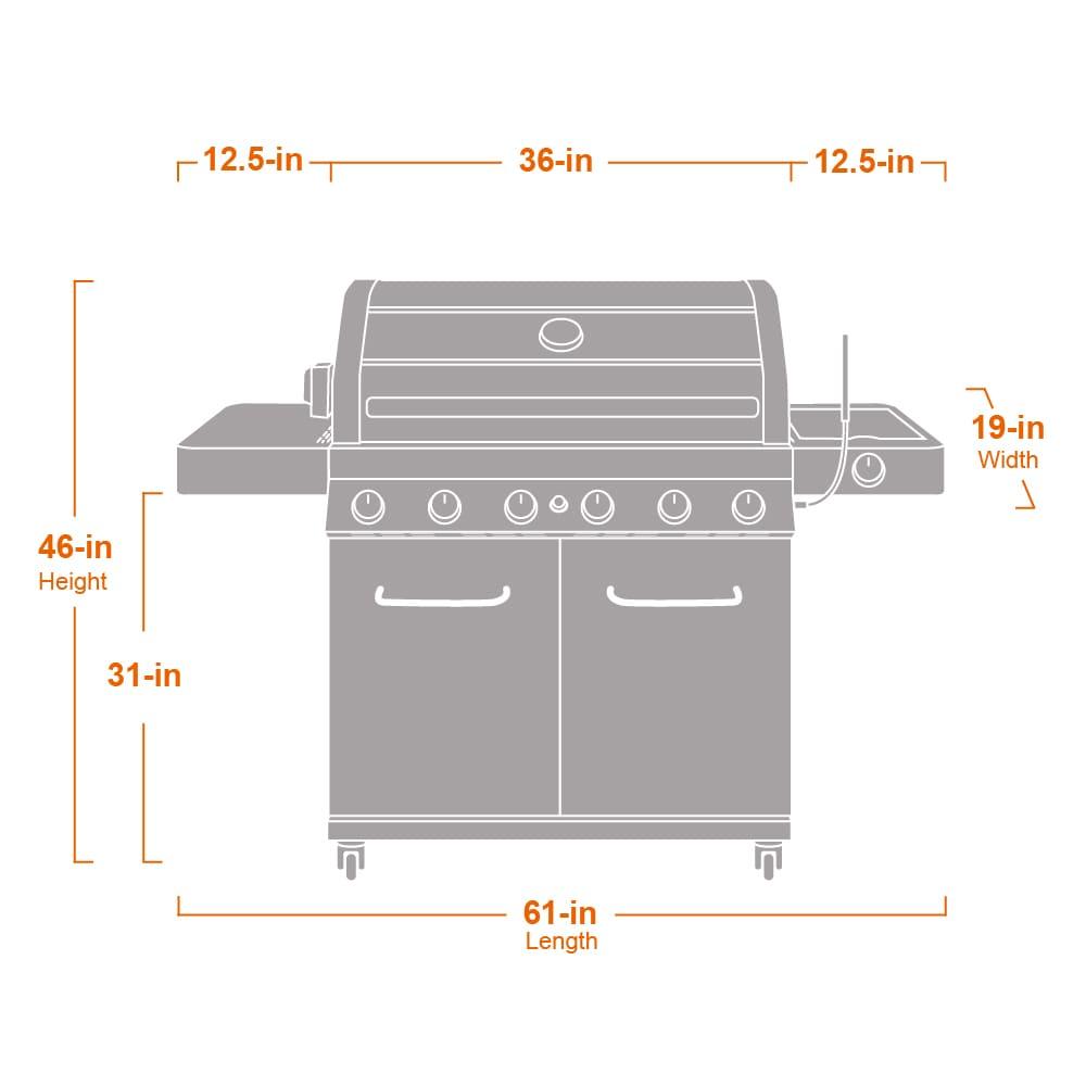 Monument Grill 77352 6-Burner Stainless Propane Gas Grillwith Rotisserie Kit