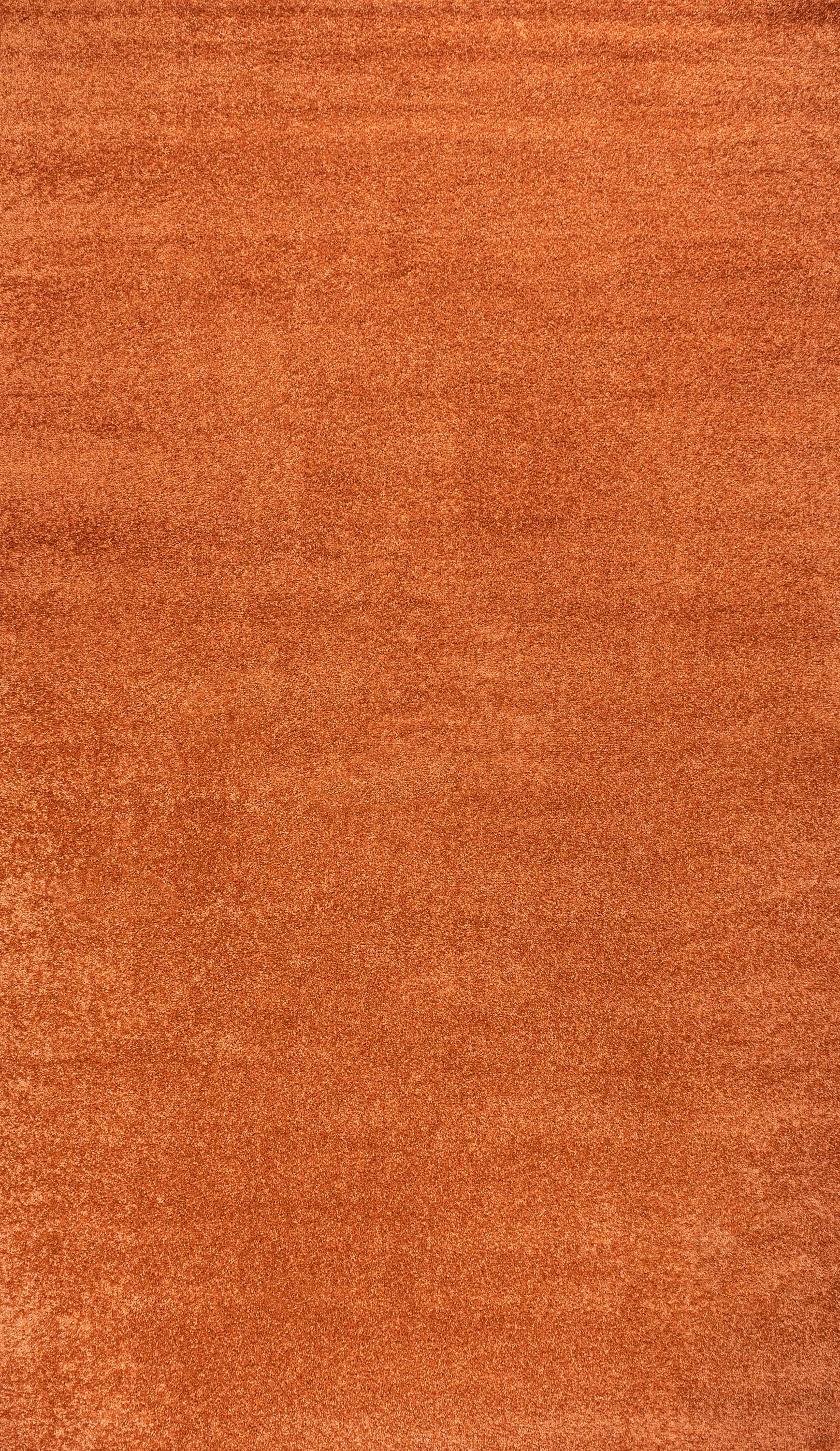 8'x10' Haze Solid Low-Pile Area Rug, Orange - JONATHAN Y
