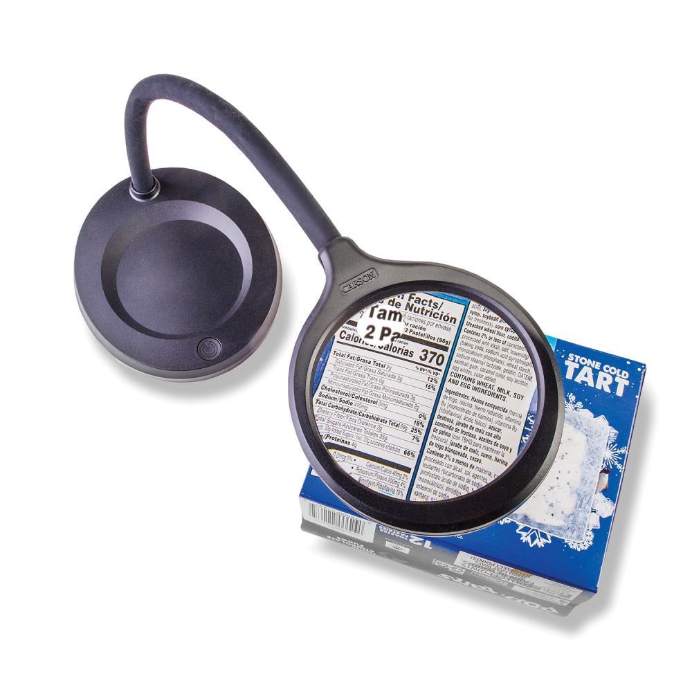 CARSON® DeskBrite™ 300 2x Aspheric COB LED Desk Top Magnifier with 5x Spot Lens in Black