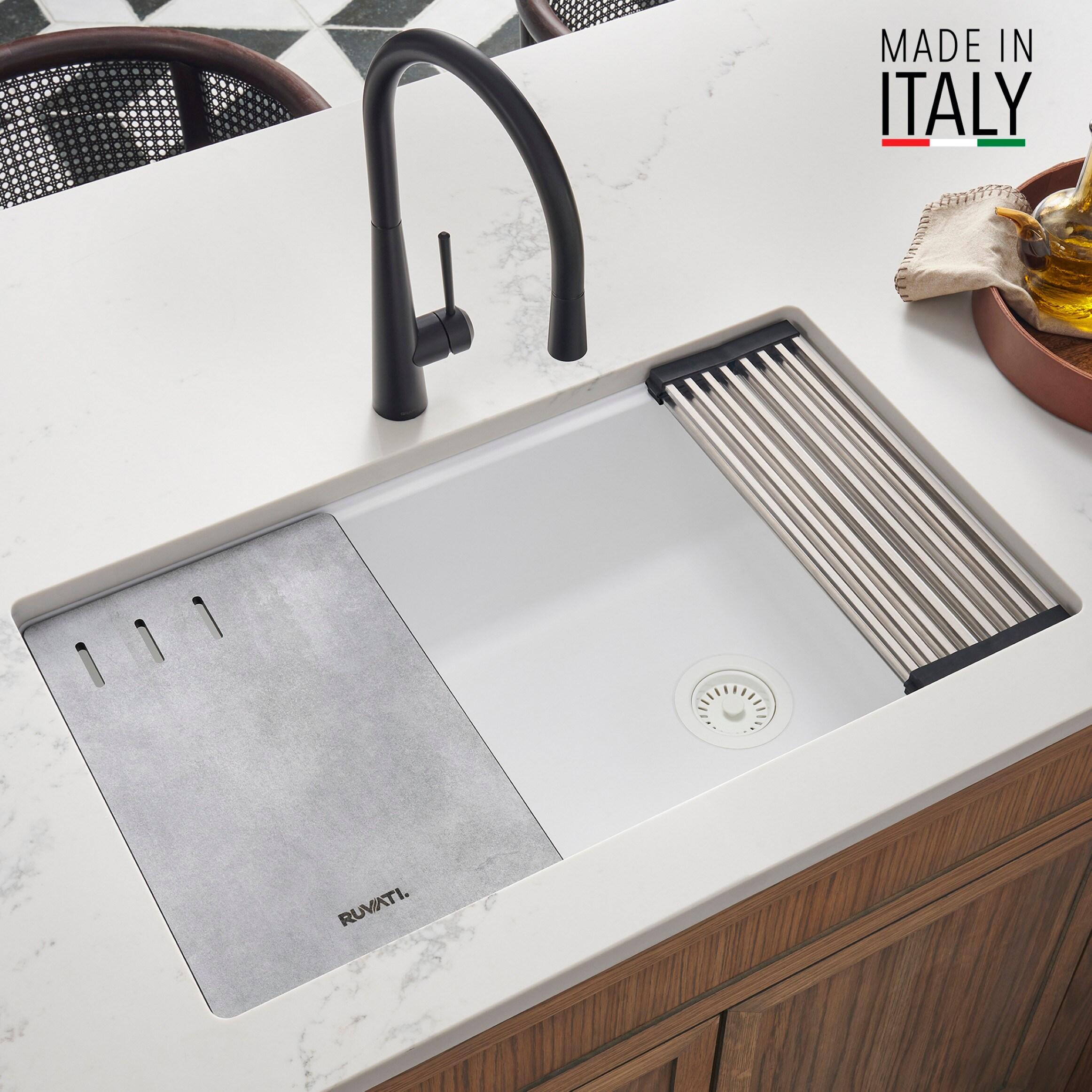 Ruvati 33-inch Undermount Workstation Granite Composite Kitchen Sink