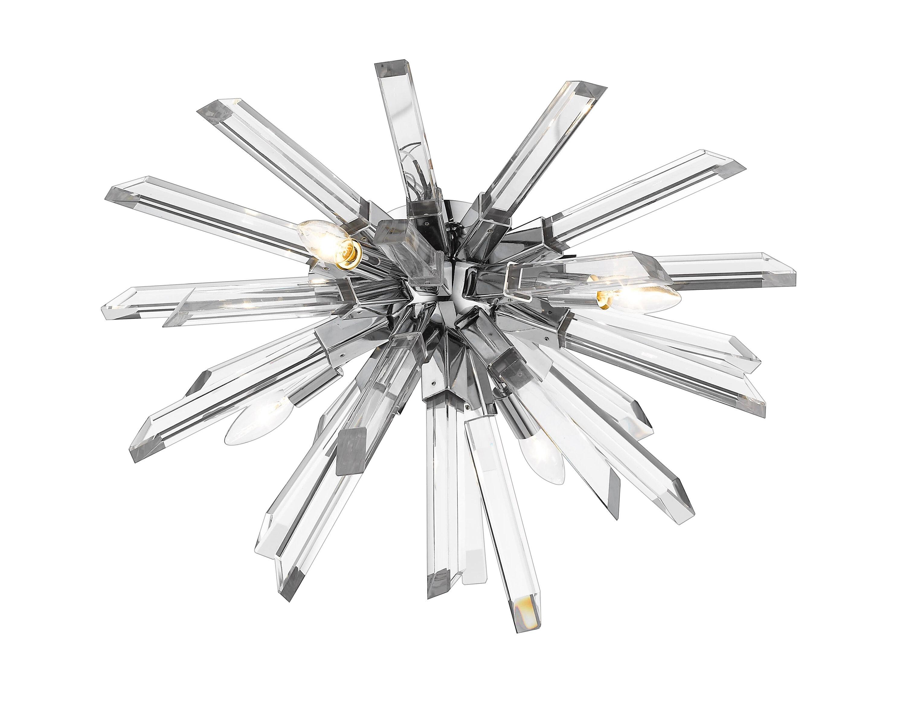 Modern Crystal Chrome LED Globe Ceiling Light