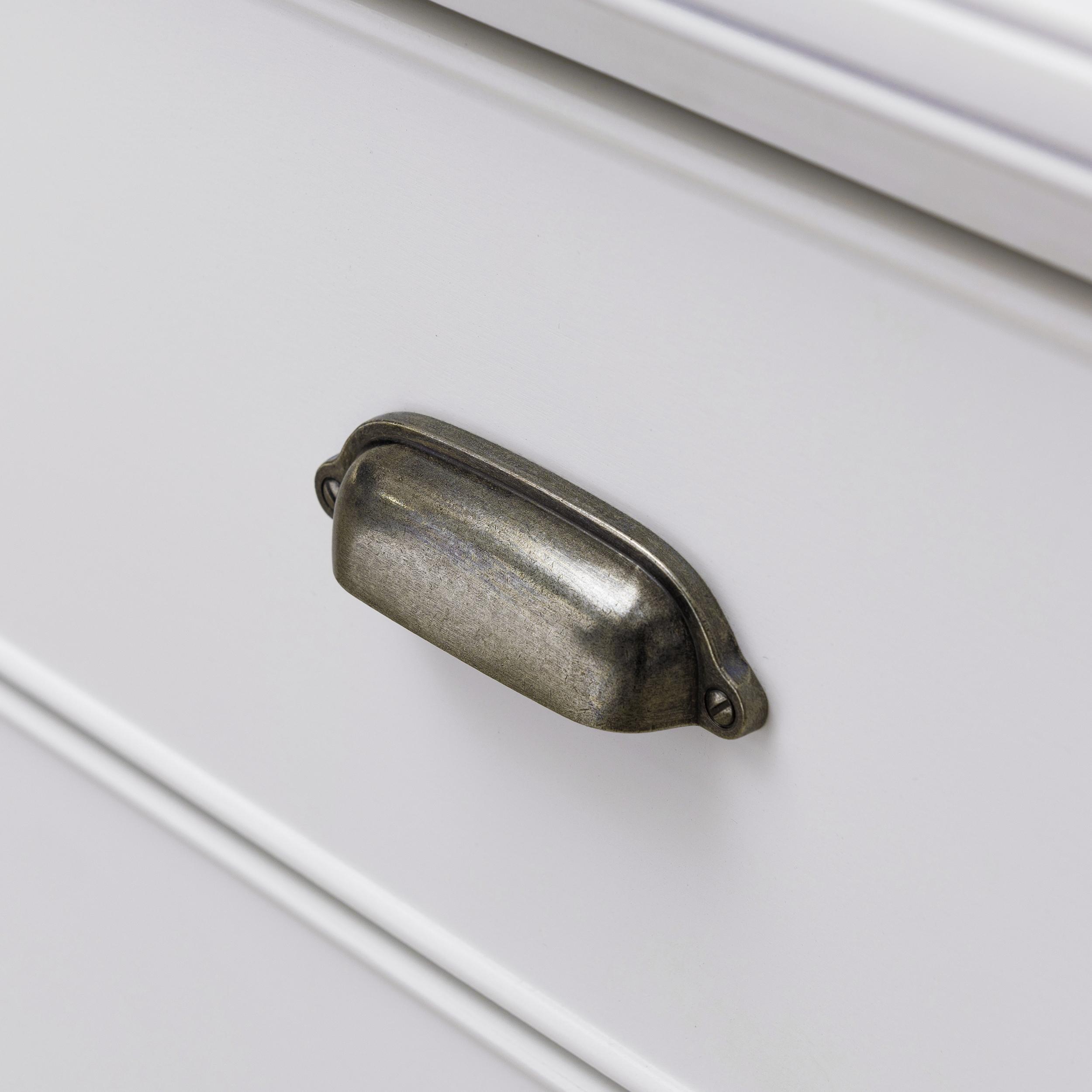 Laurent Collection Hardwood Bedroom Night Stand with Top Drawer, Door and 2-plug Electrical Outlet