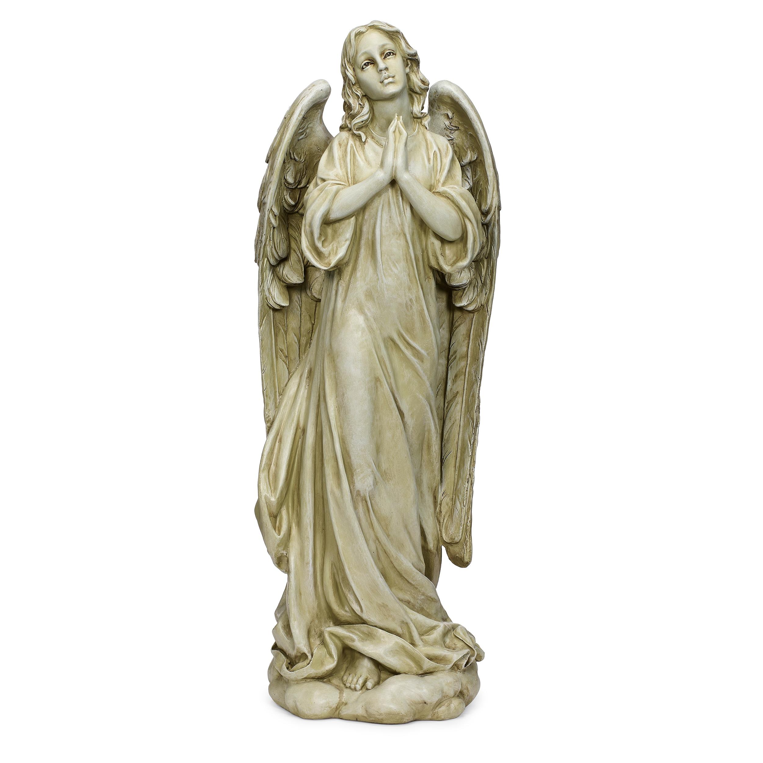 36" Tall Painted Resin Praying Angel Garden Statue