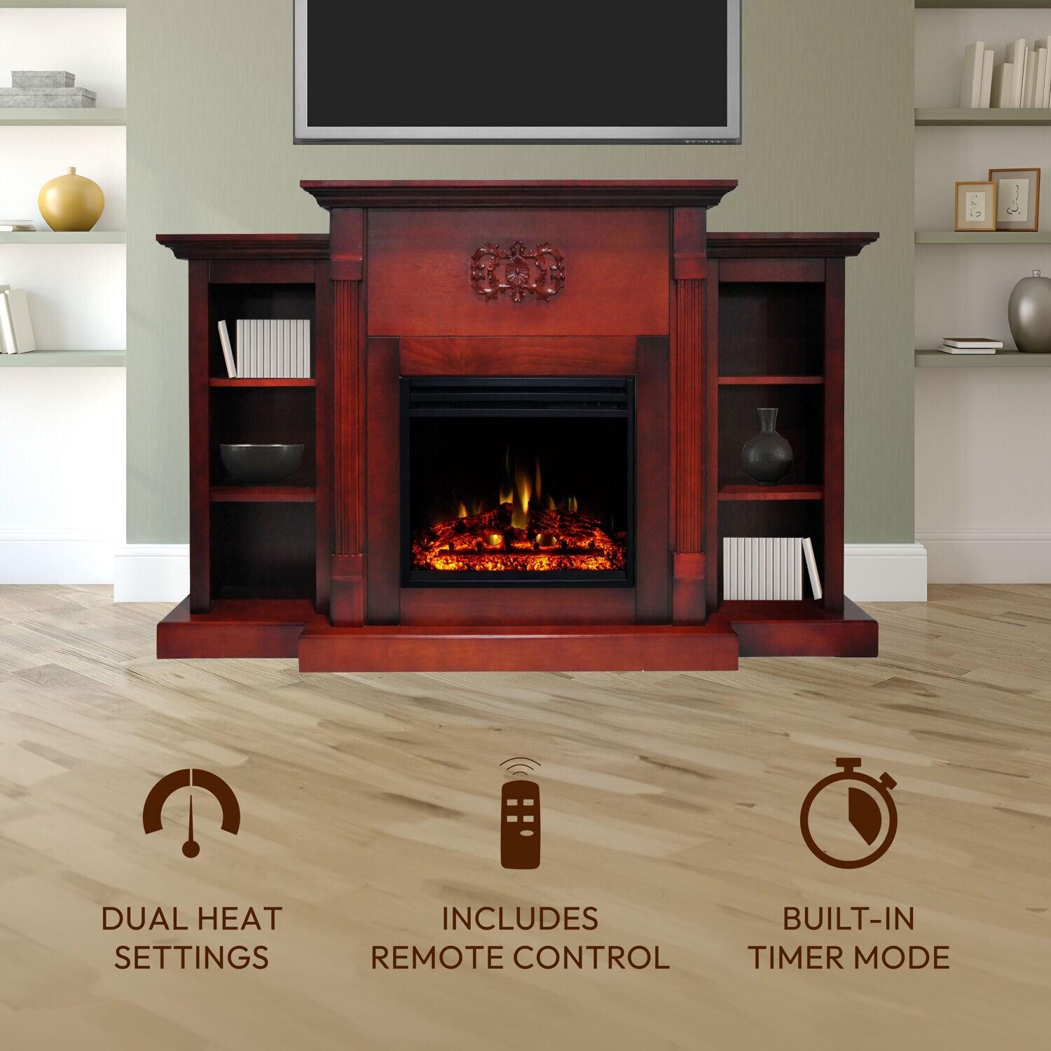 Cambridge Sanoma Freestanding Electric Fireplace Heater with Traditional Mantel, Timer, Remote Control