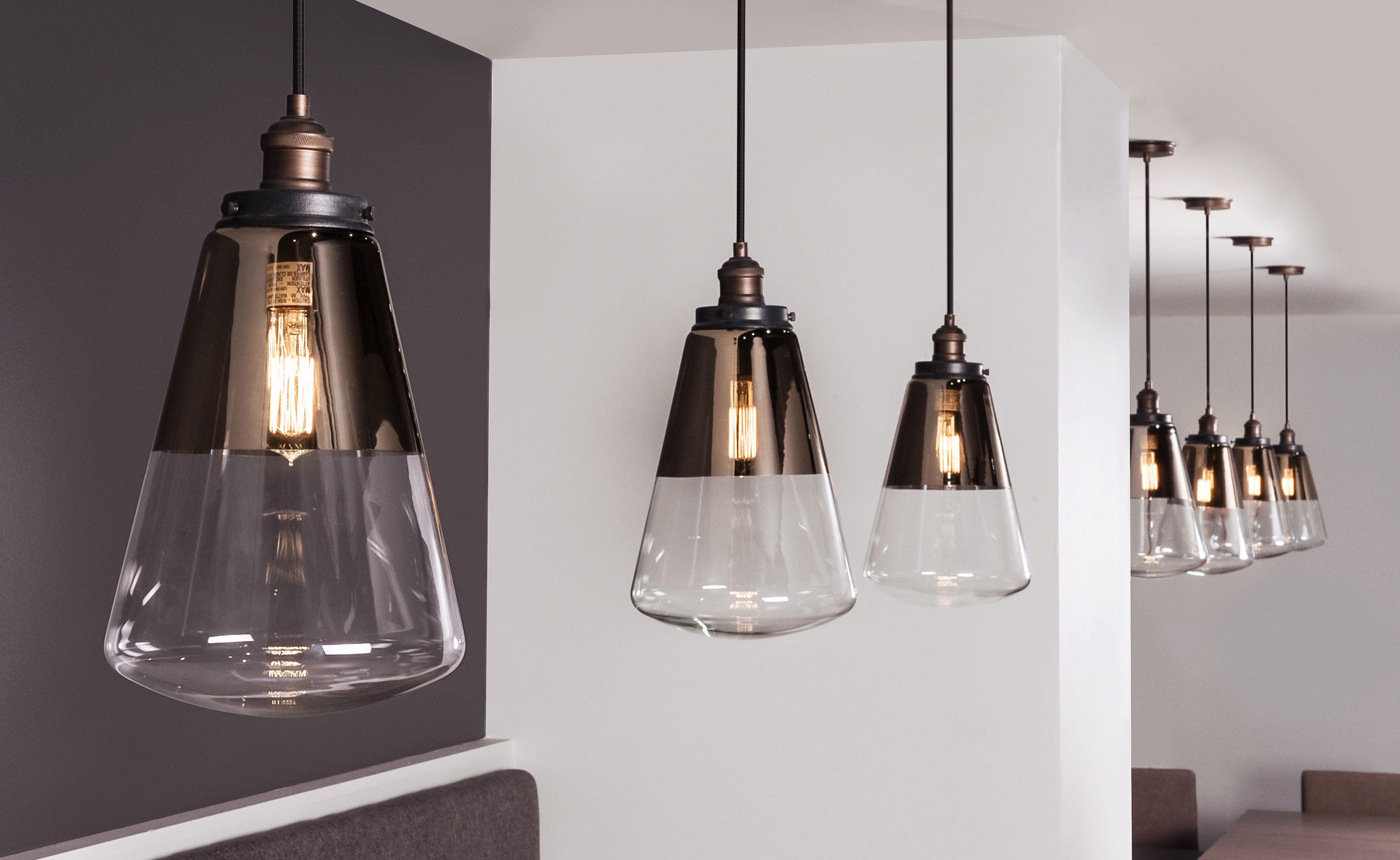 Gold and Clear Glass Brass Pendant Light