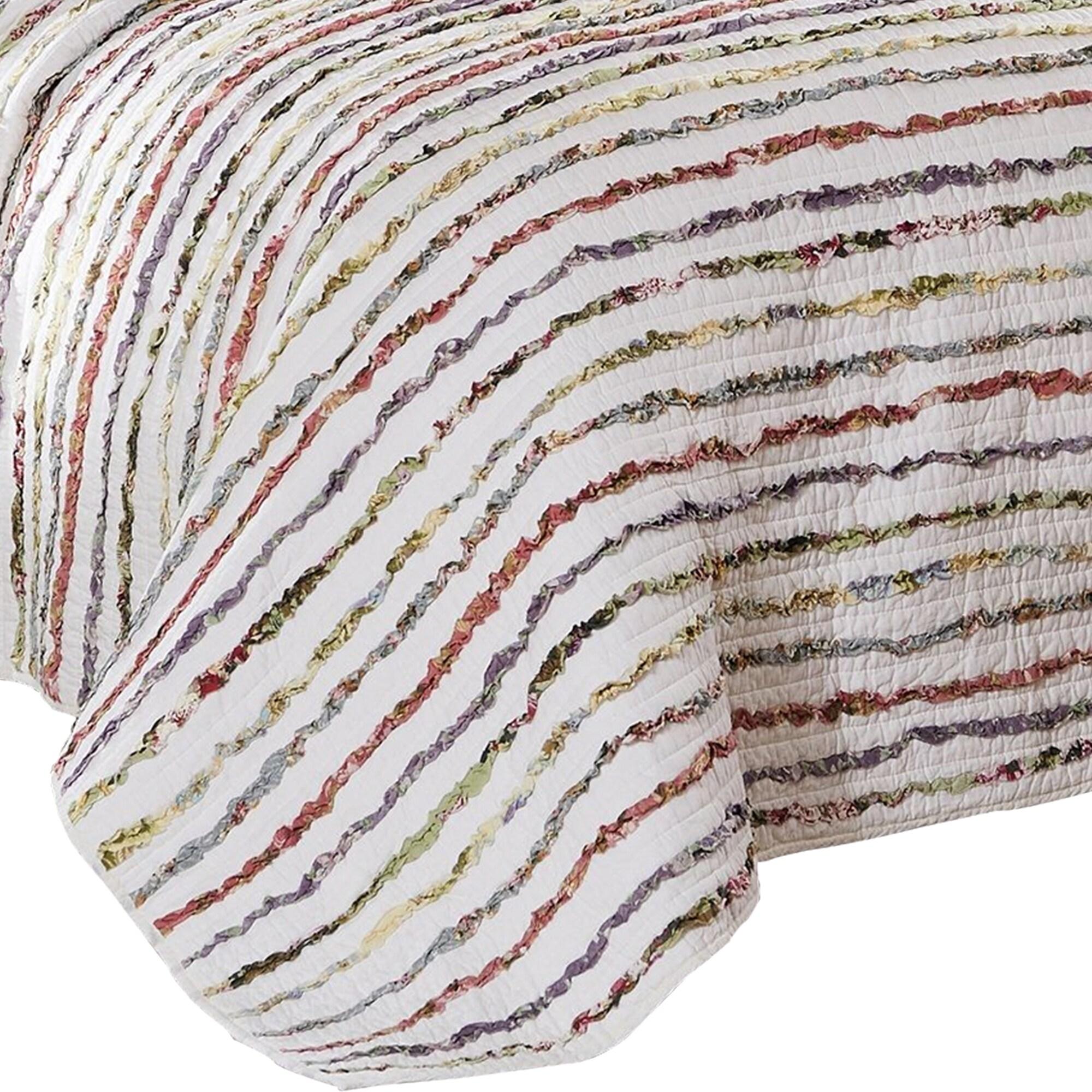 Greenland Home Fashions Bella Ruffle Cotton Modern Farmhouse Quilt Set