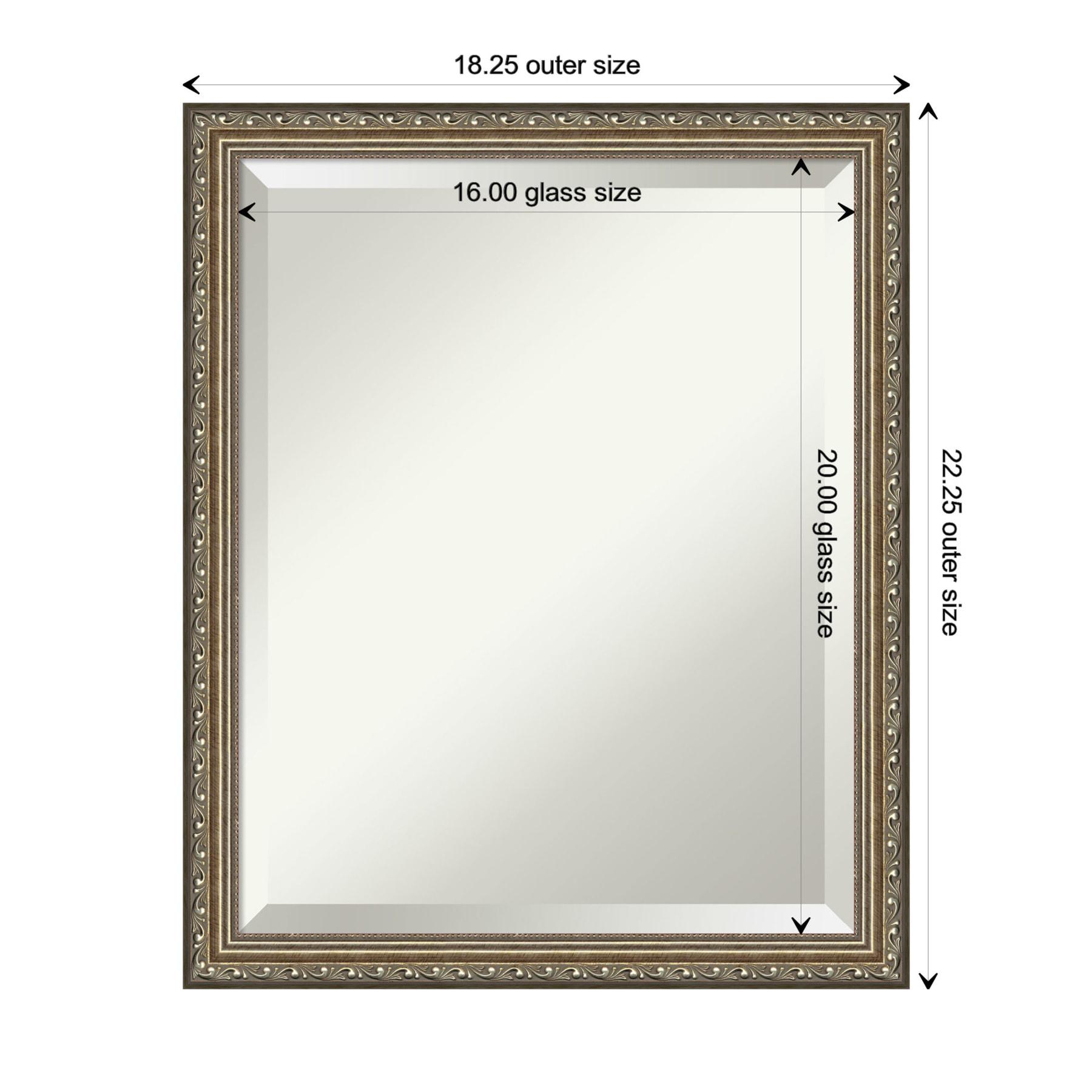 Amanti Art Parisian Silver Beveled Wood Wall Mirror 22.25 x 18.25 in.