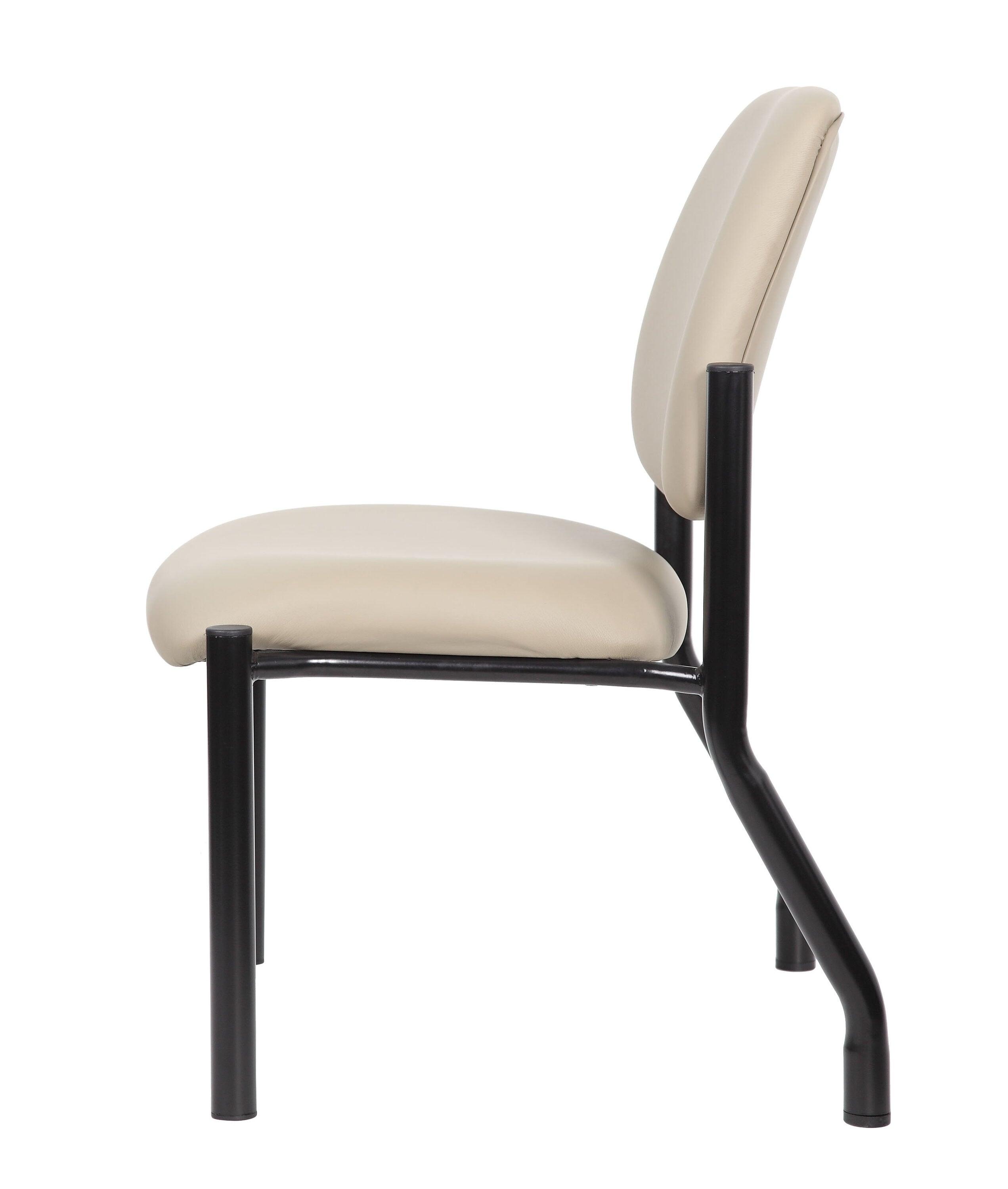 Boss Office Products Antimicrobial Armless Guest Side Chair, 400 lb. weight capacity, Beige