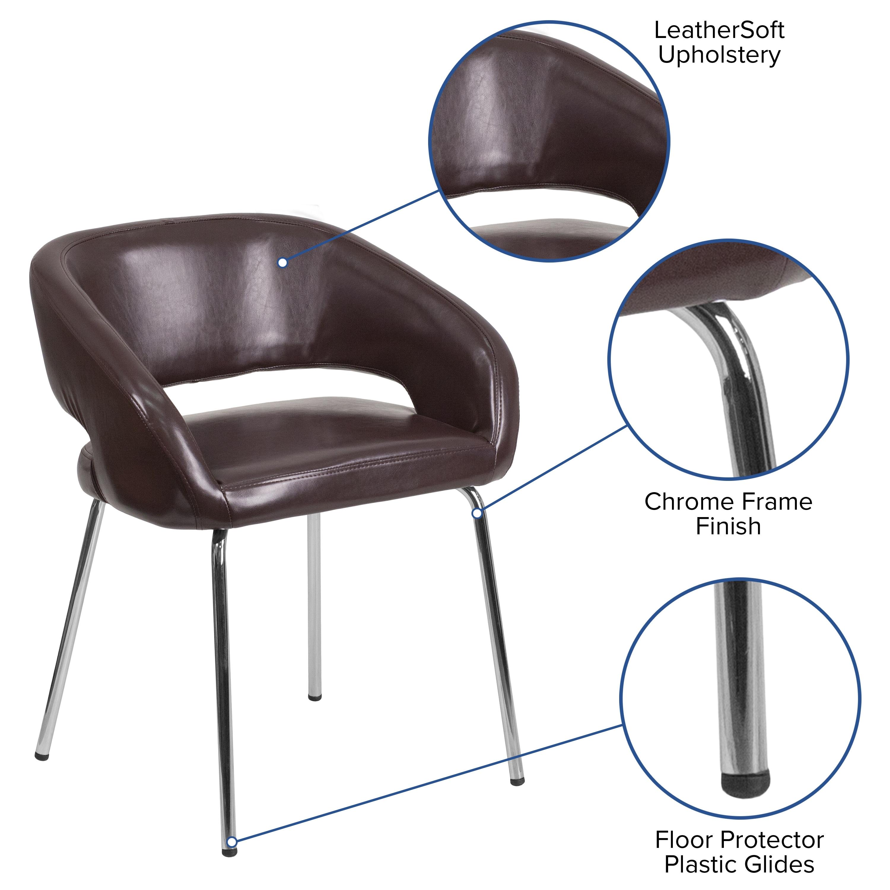 Flash Furniture Fusion Series Contemporary Brown LeatherSoft Side Reception Chair