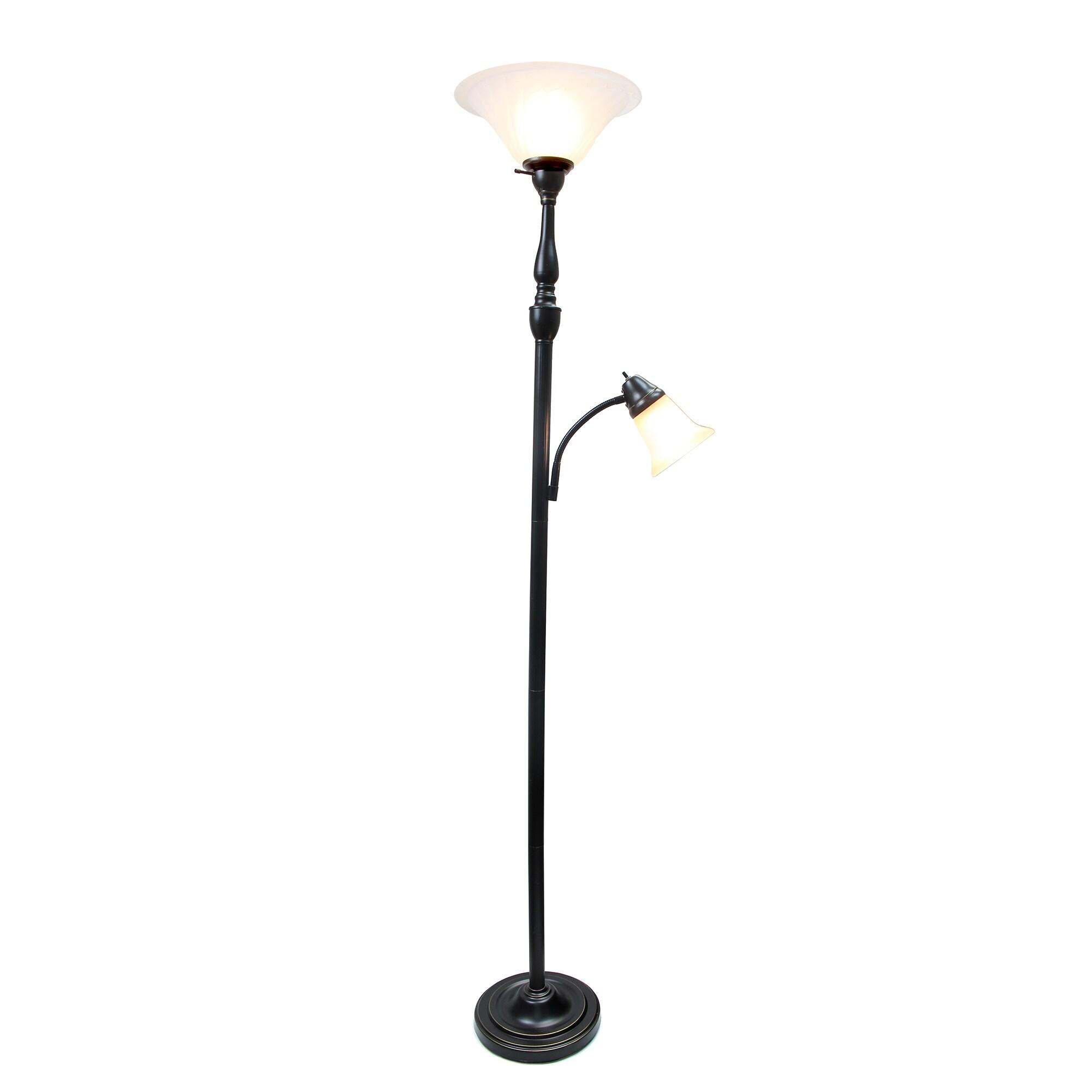 71" 2-Light Mother Daughter Floor Lamp Bronze - Elegant Designs: With Reading Light, Adjustable