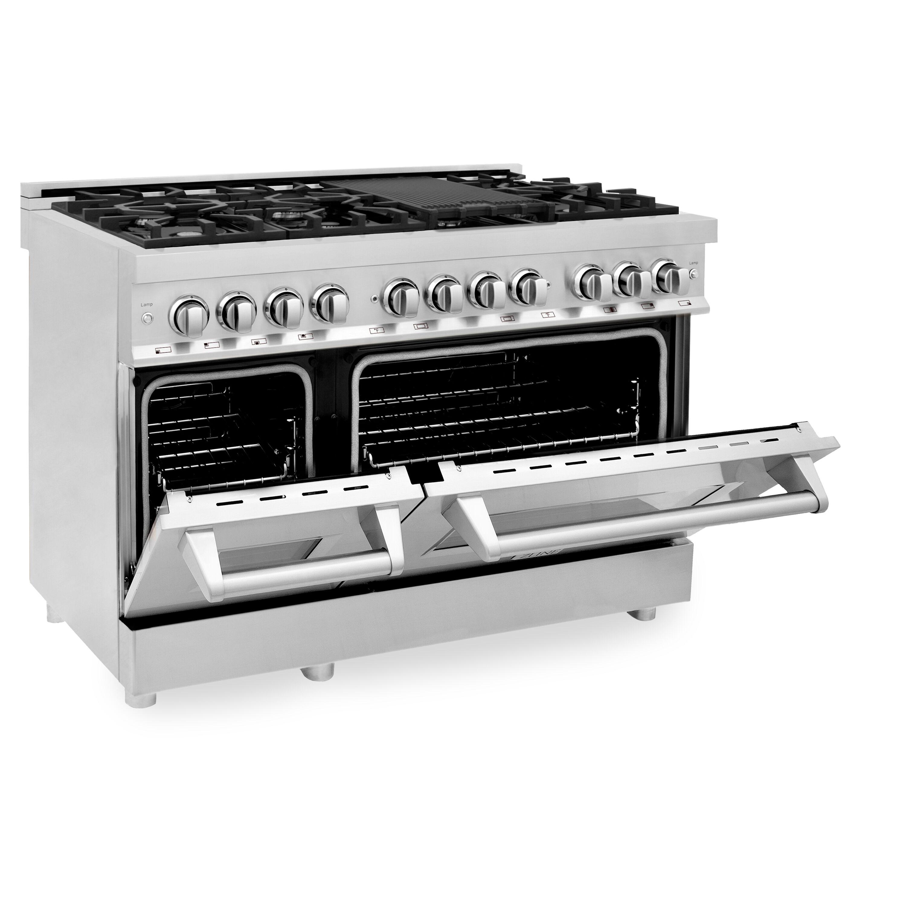 ZLINE 48 in. Legacy Dual Fuel Range w/ 7 Burner Cooktop & 2 Ovens w/ Doors