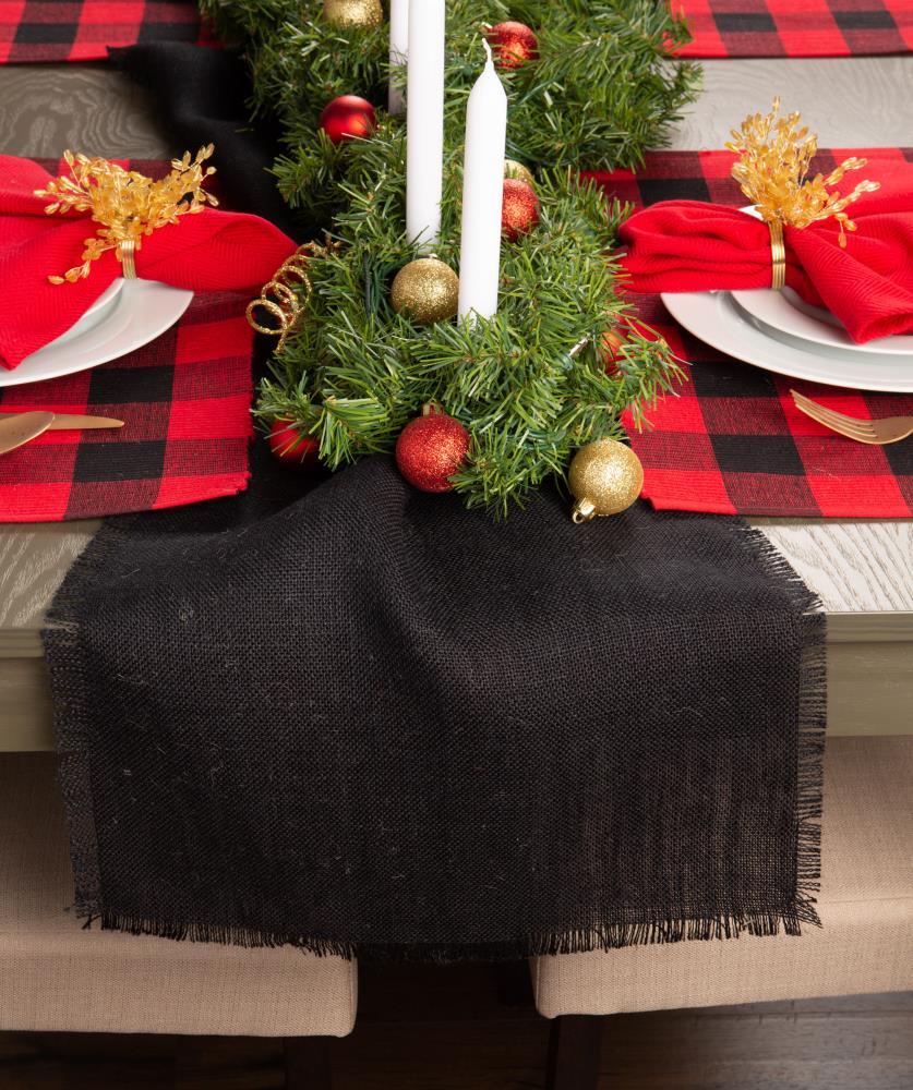 Design Imports Black Jute Table Runner 15X74