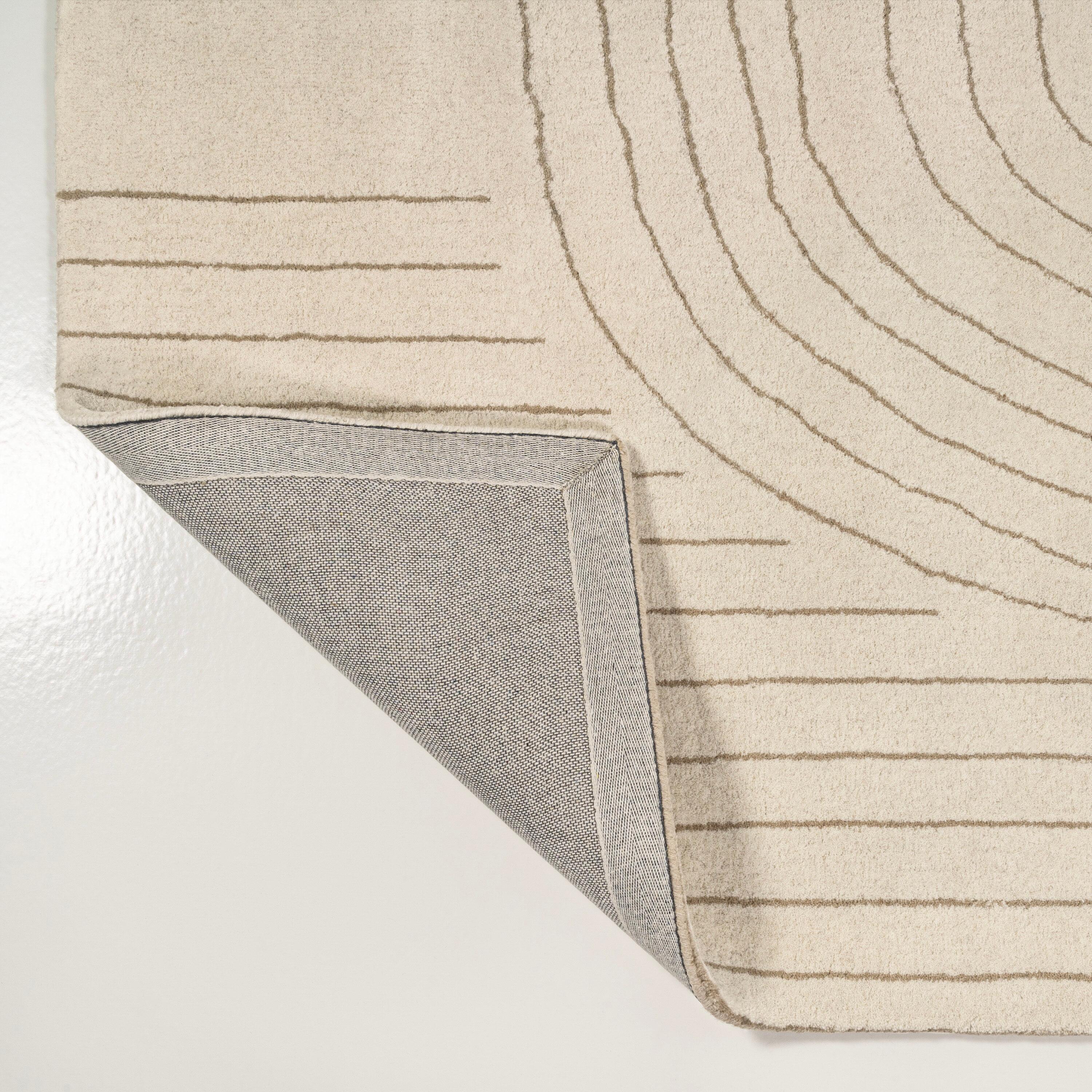 JONATHAN Y Retro Bohemian Abstract Striped Handwoven Wool Ivory/Beige 6 ft. x 9 ft. Area Rug