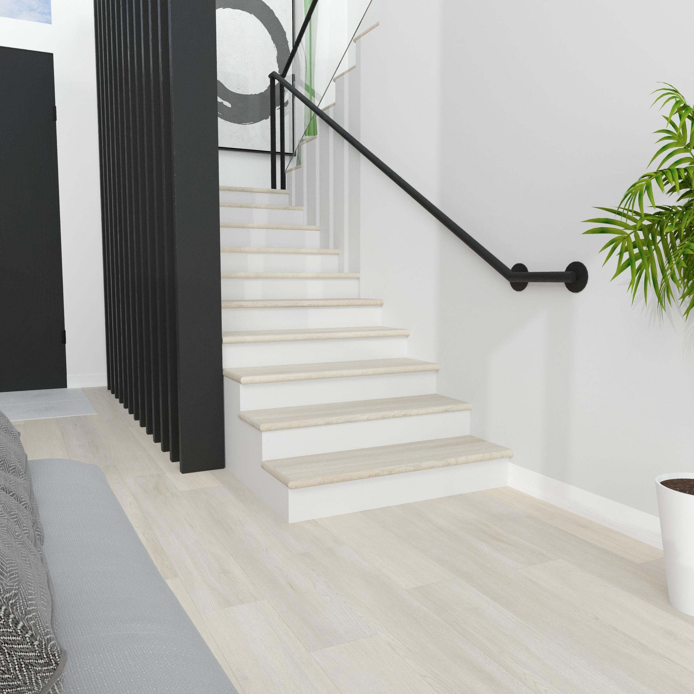 Victoria Home Vinyl 1.73'' Thick x 12.2'' Wide x 49.8'' Length Stair Tread with Cap Universal