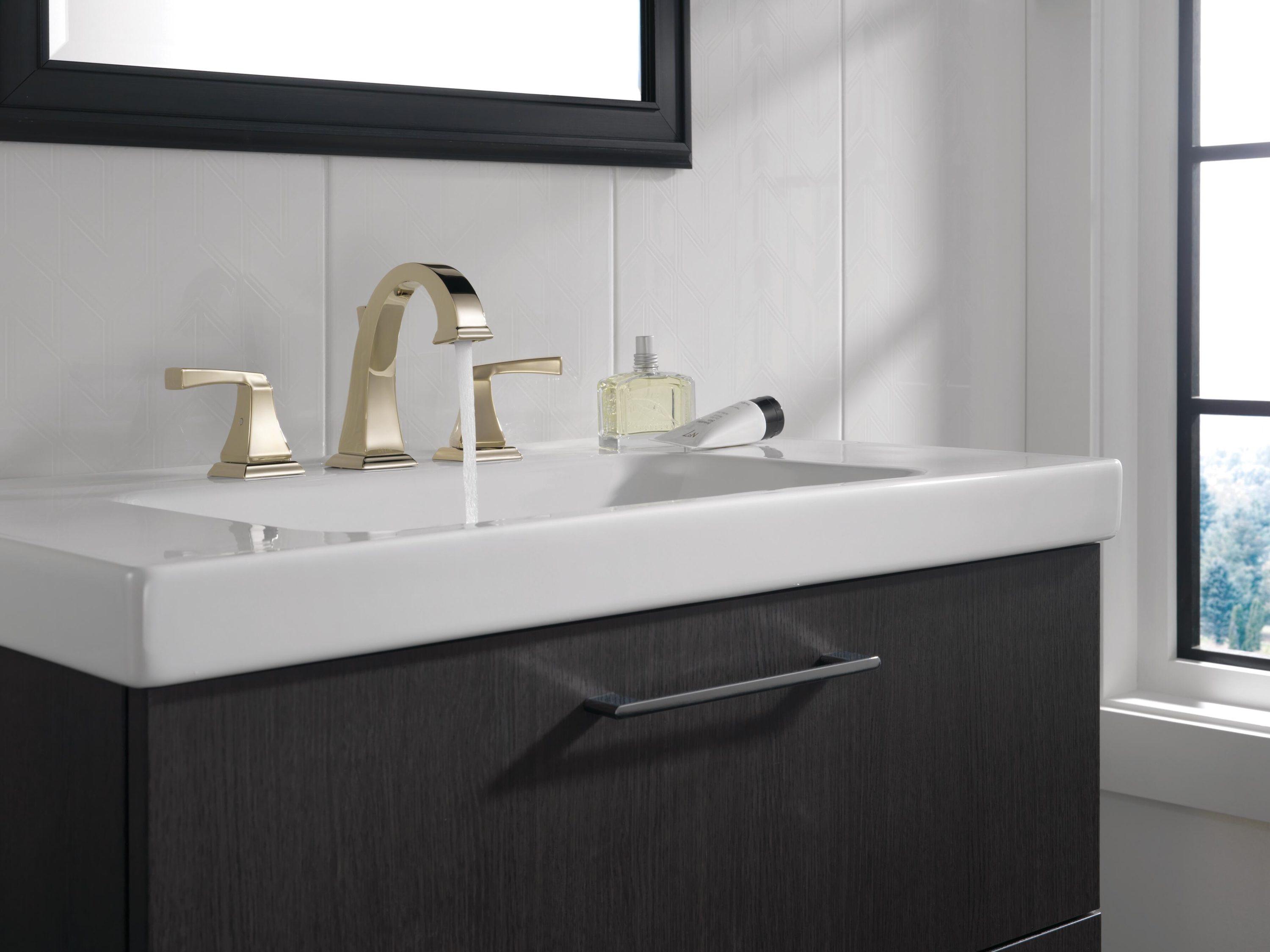 Dryden Widespread Bathroom Faucet 3 Hole, 2-handle Bathroom Sink Faucet with Drain Assembly