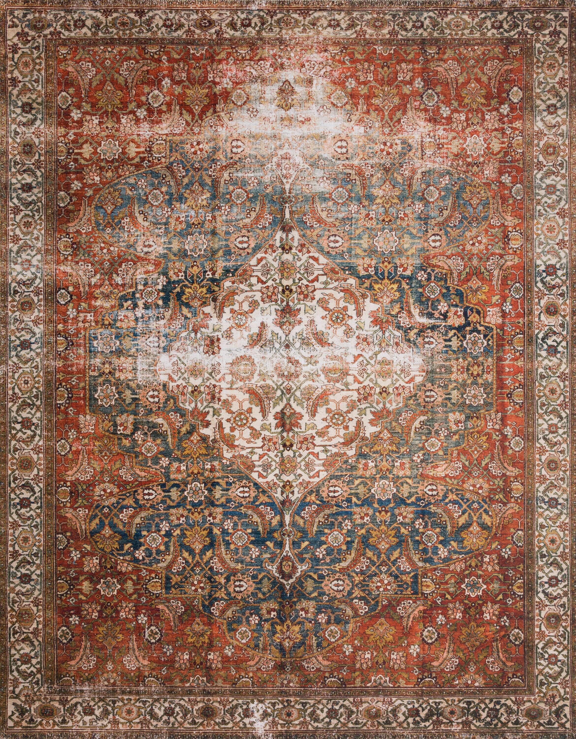 Layla Ocean Multicolor Synthetic Rectangular Accent Rug
