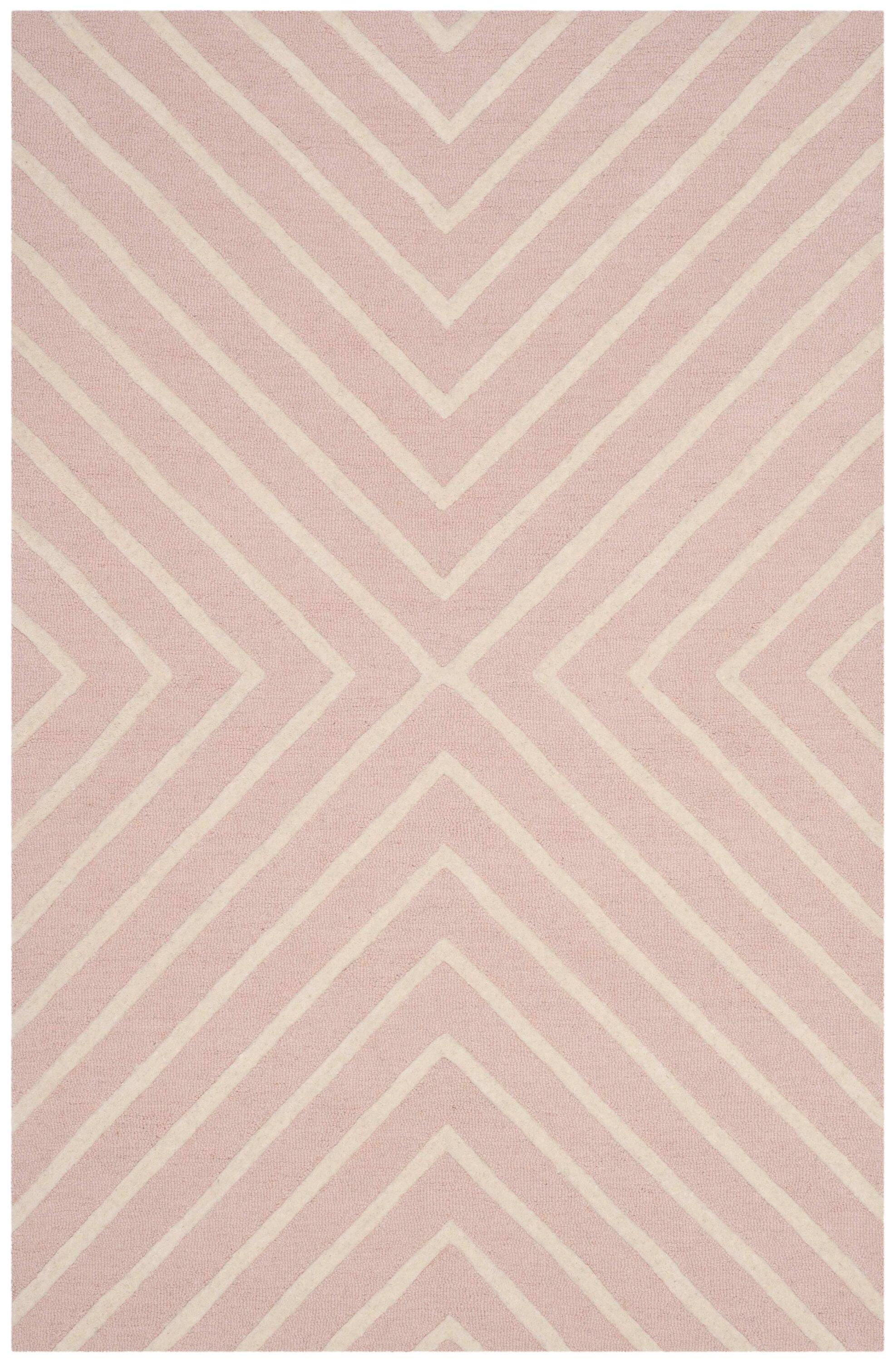 Safavieh Kids Pattern SFK920 Hand Tufted Indoor Accent Rug - Pink/Ivory - 4'x6' - Safavieh
