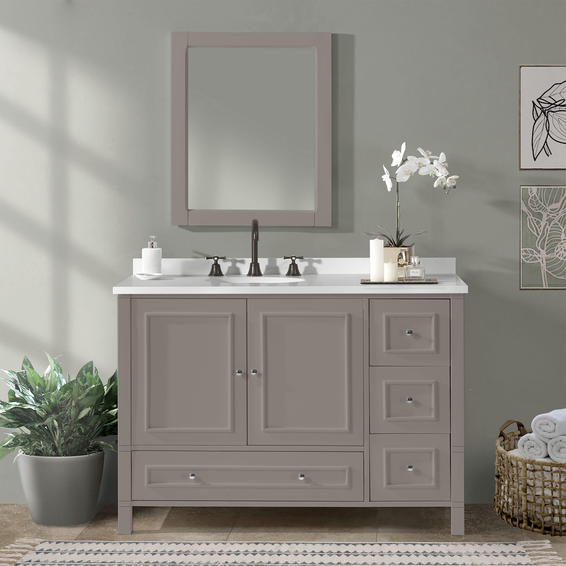 Alaterre Williamsburg 48 Inch Bathroom Vanity, Freestanding Cabinet Without Sink, Large Wood Vanity with Soft-Close Doors