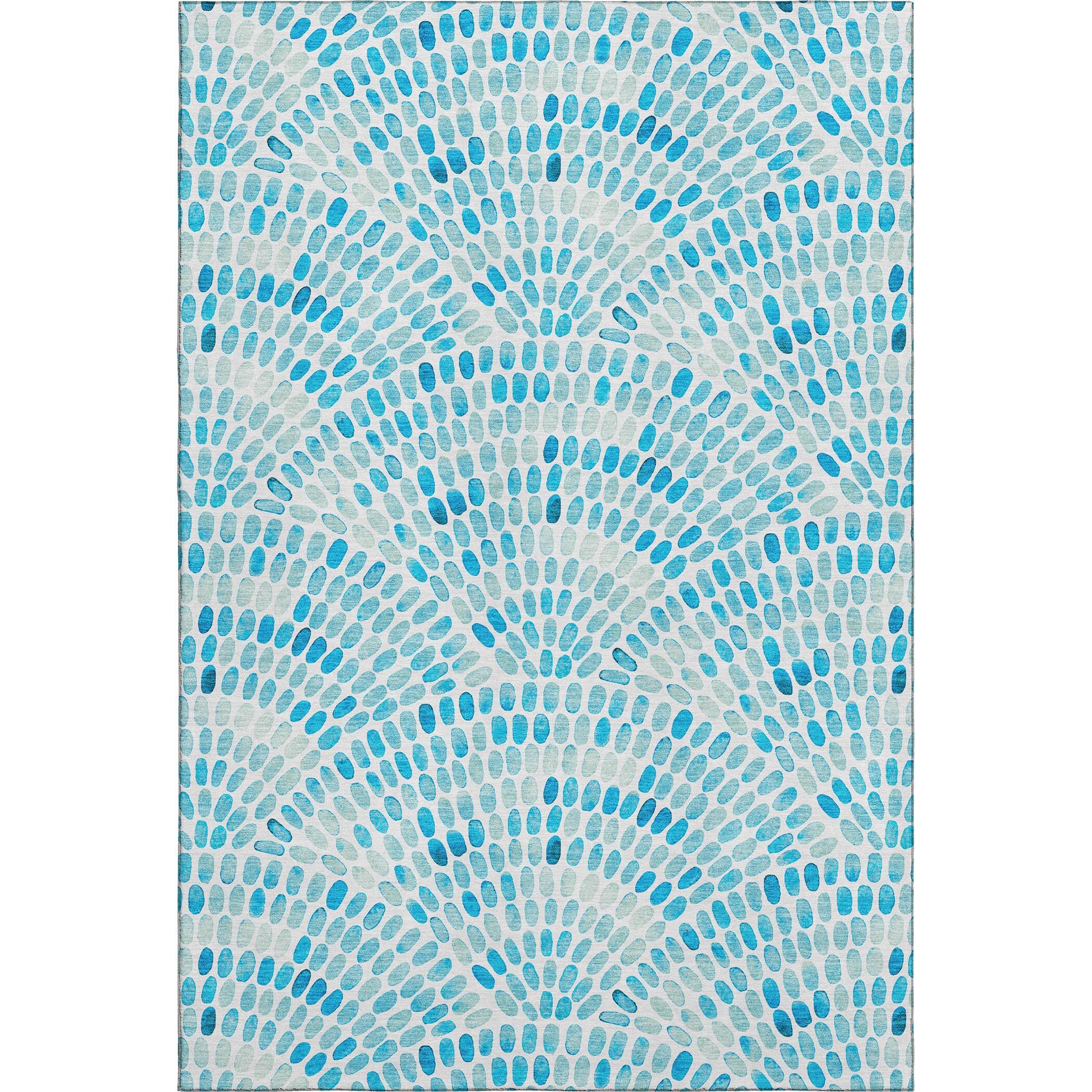 Premium Machine Washable Cerrito AMF186 Aqua Rug