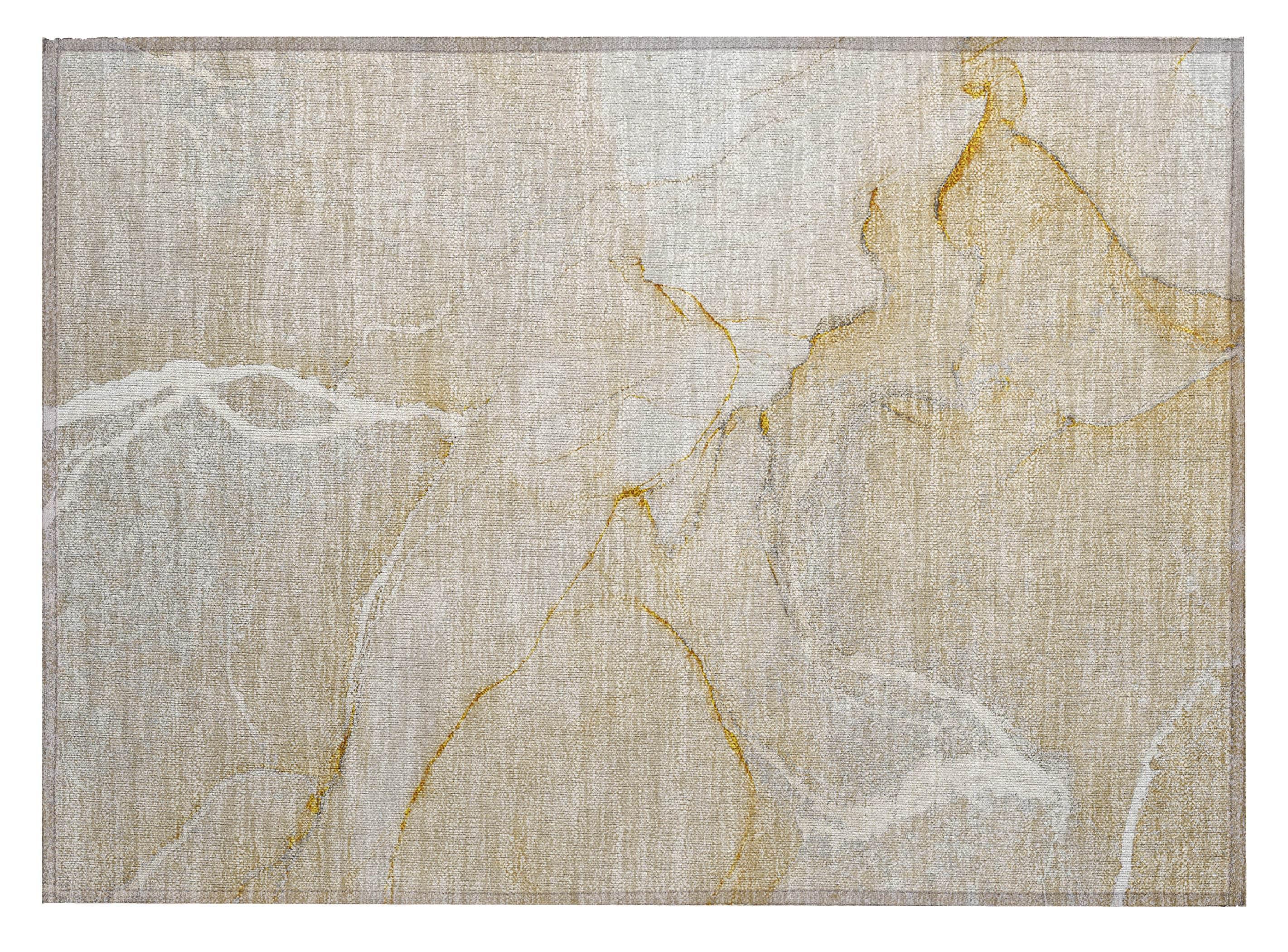 Addison Rugs Chantille Indoor/Outdoor Transitional Watercolors Beige Washable Rectangle Rug, 1'8" x 2'6"