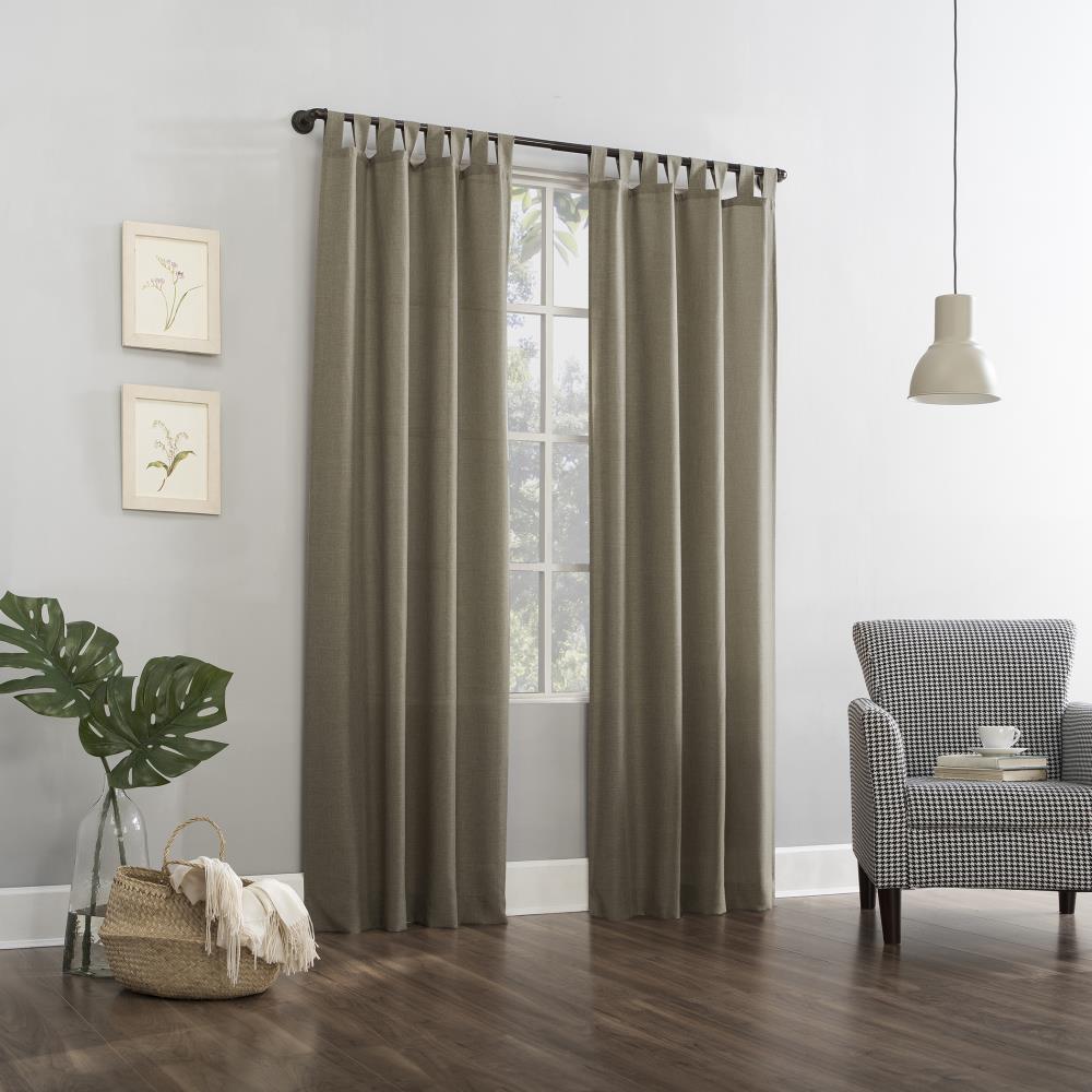 40"x63" No. 918 Light Filtering Semi-Sheer Joshua Heathered Texture Tab Top Curtain Panel Barley: Transitional Style, Machine Washable