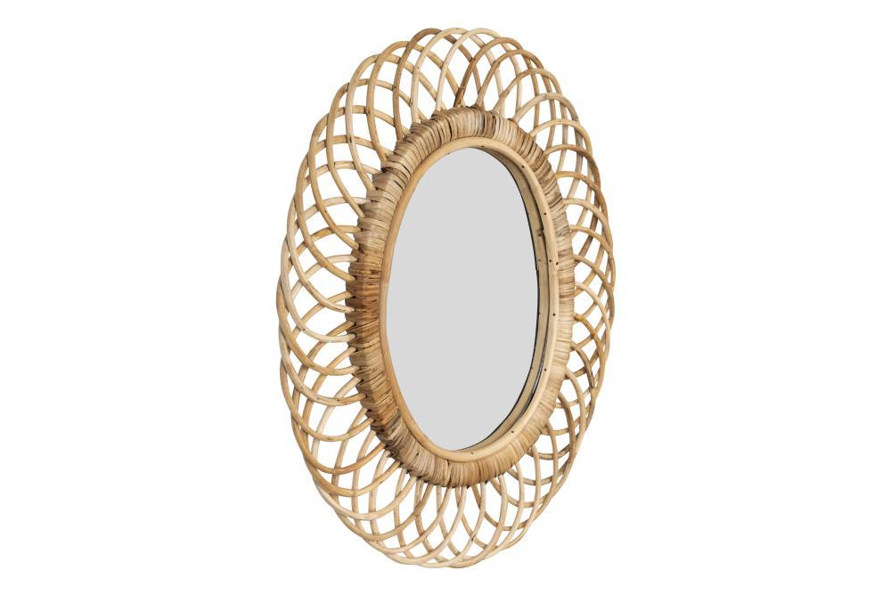 Oval Woven Bamboo Wall Mirror Brown - Storied Home