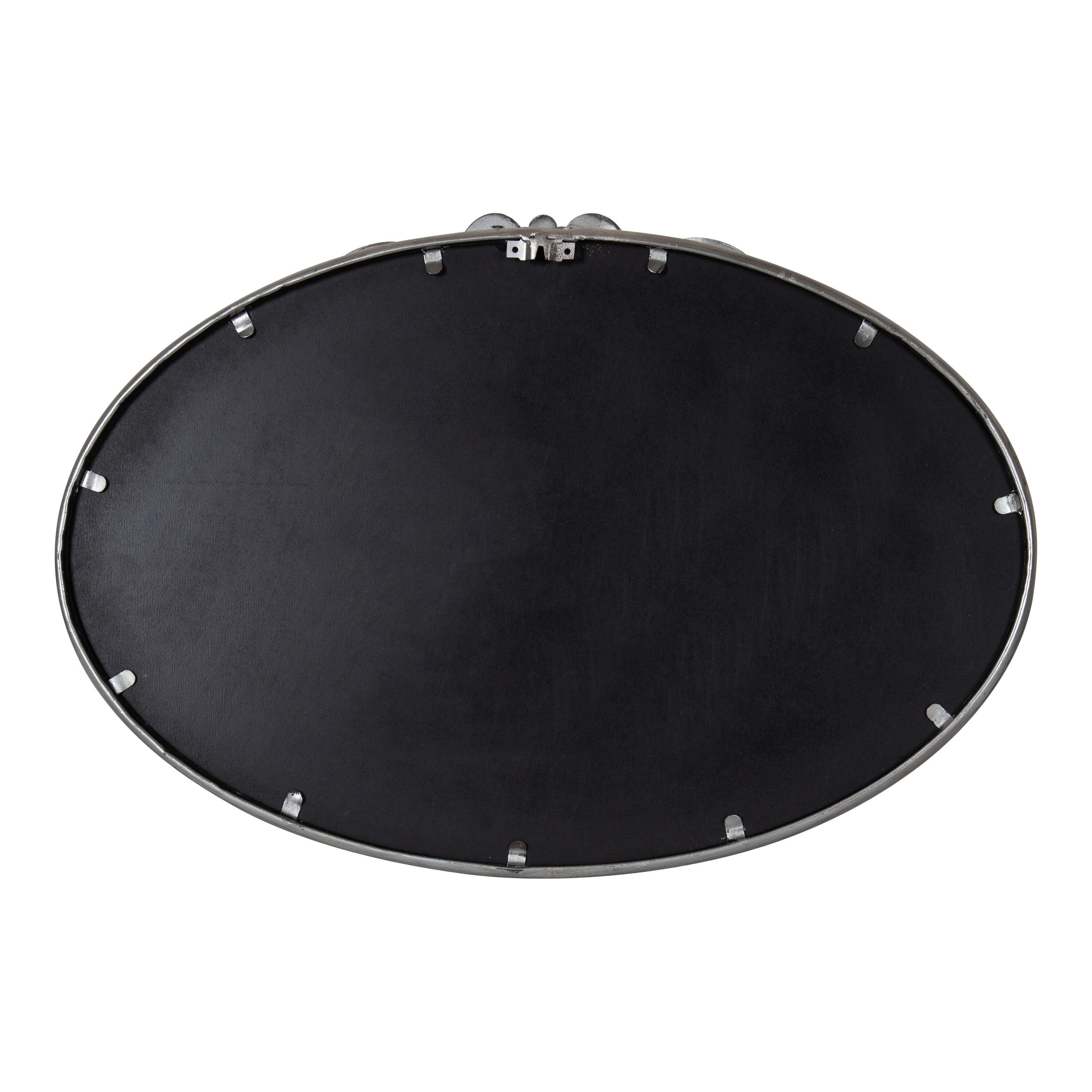 Kate & Laurel All Things Decor 27"x18.75" Arendahl Traditional Vertical Oval Wall Mirror Silver: No Assembly, Metal Frame, Wall Mount