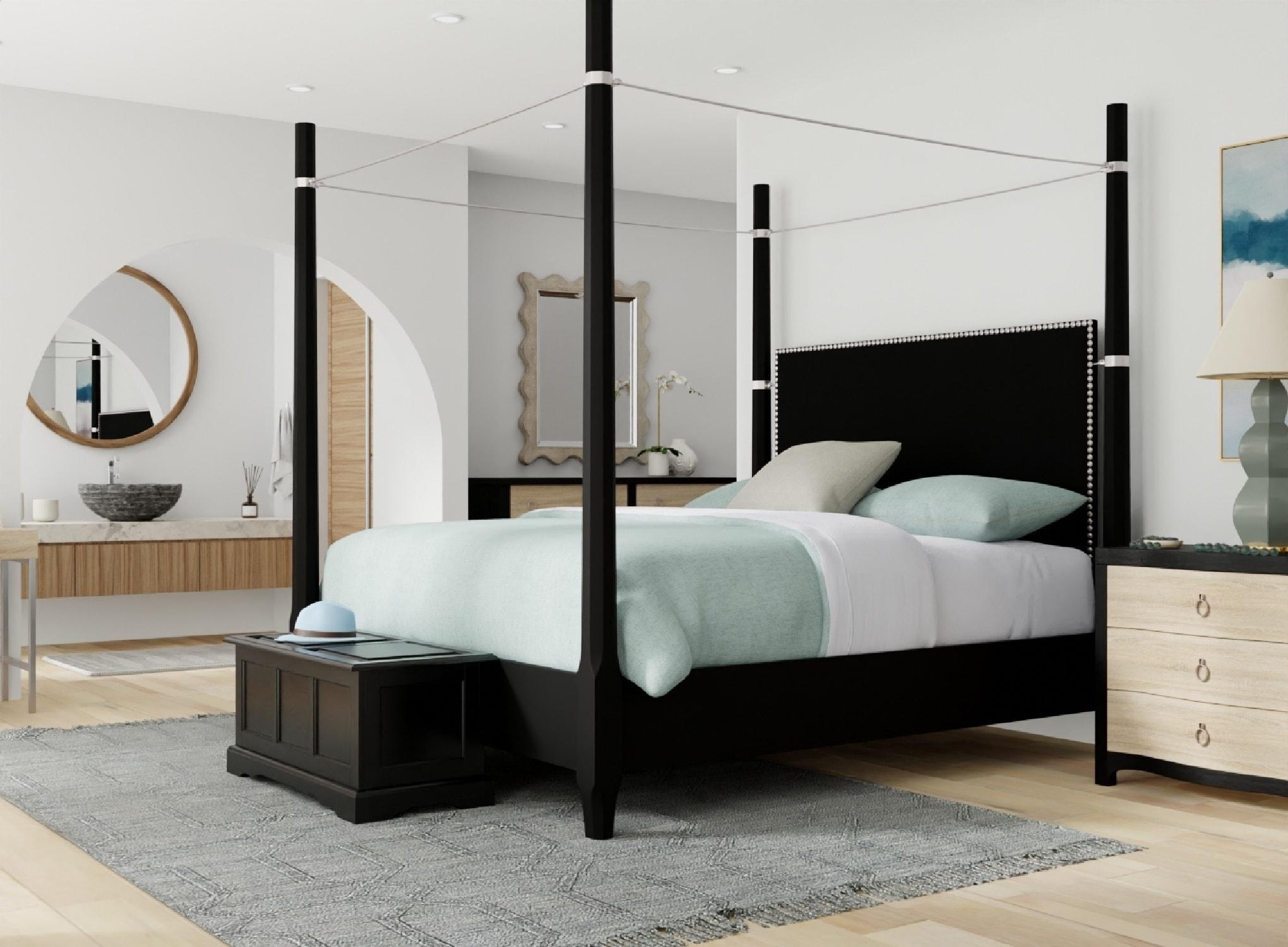 Carolina Living Hayden Blanket Chest Antique Black: Coffee Table, Linen Storage, Wood Frame