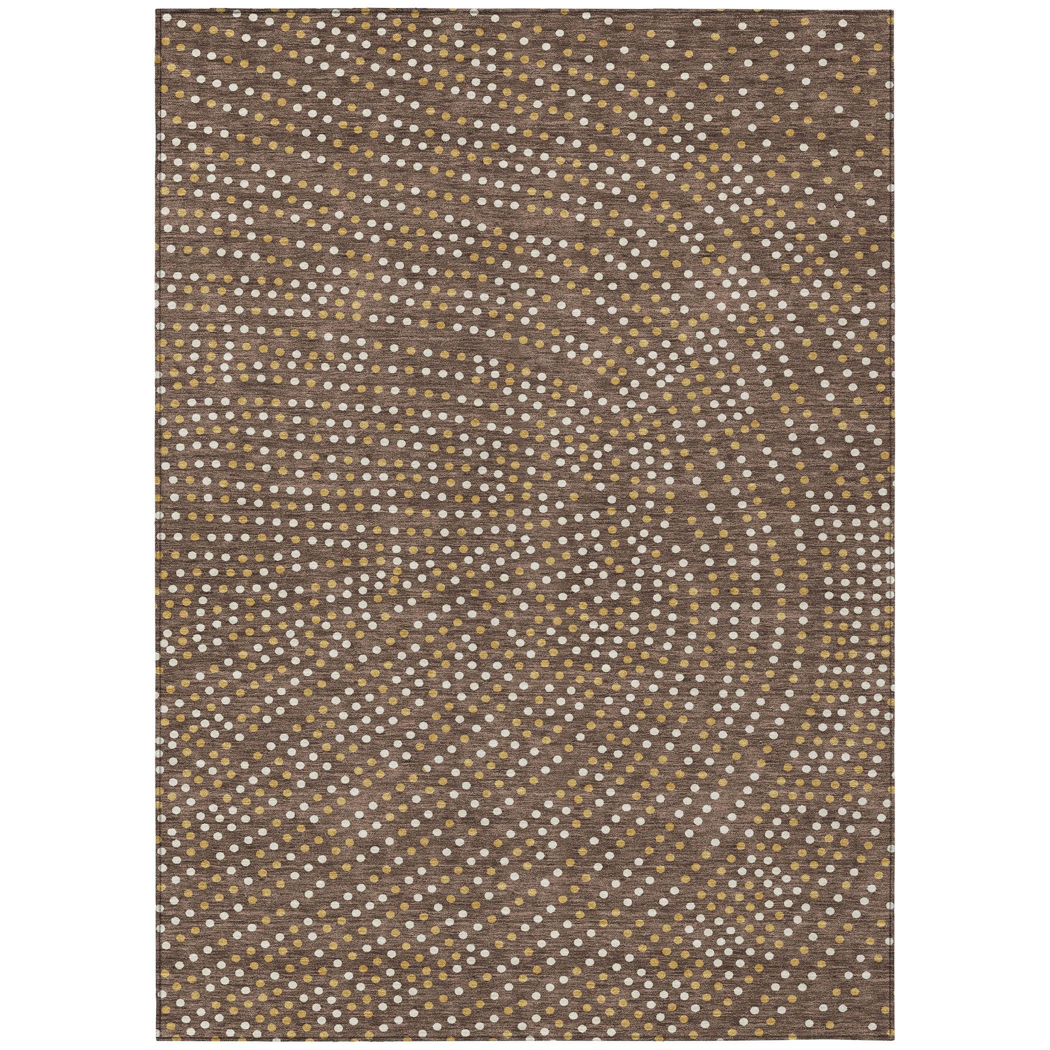 Machine Washable Indoor/Outdoor Chayden ACN1021 Brown 9' x 12' Rug