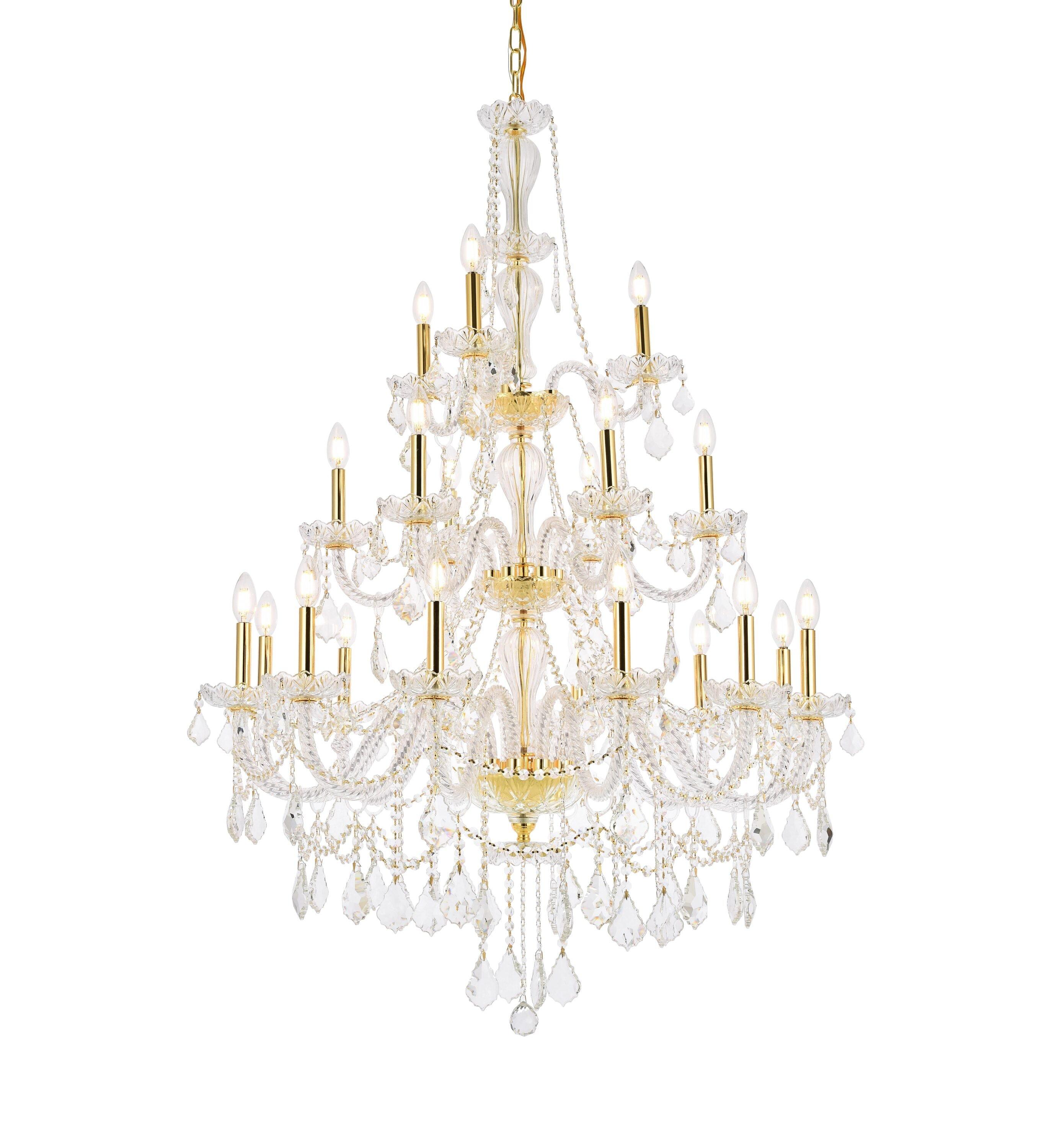Elegant Lighting Giselle 38" 21 Light Royal Crystal Chandelier