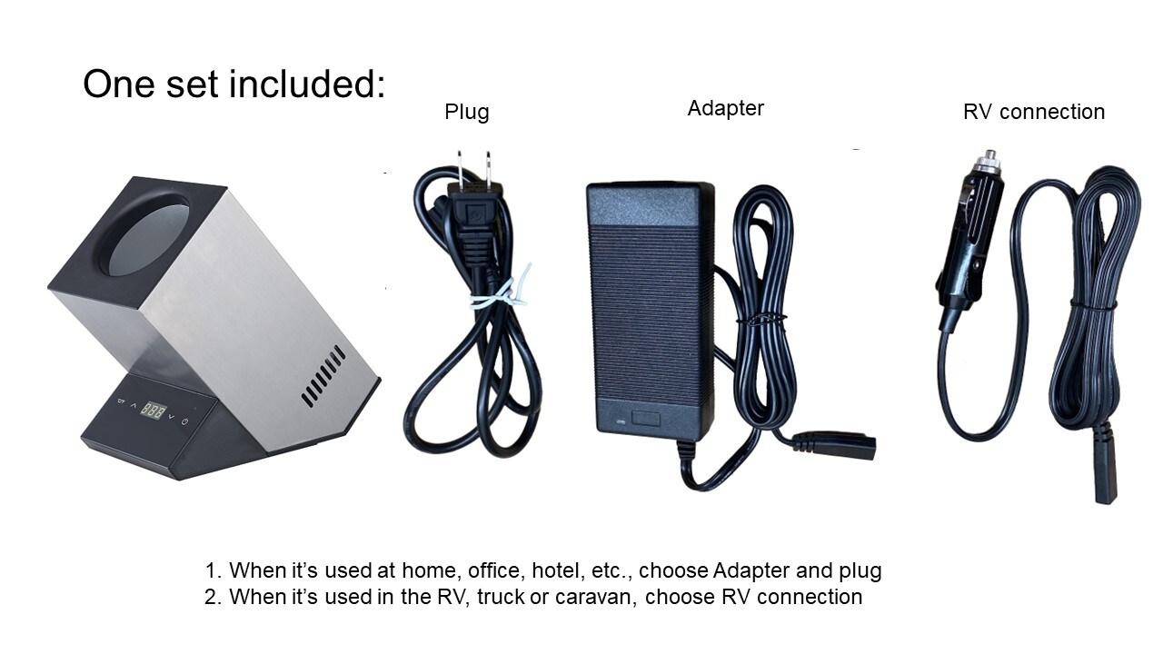 Equator Advanced Appliances Equator 110V/12V Portable Electric Wine Chiller for Red, White, Champagne, and Water Bottles, 750mL Single Bottle Cooler, Stainless Body, Rechargeable, 24h Cold, Ideal for Parties & Gifts