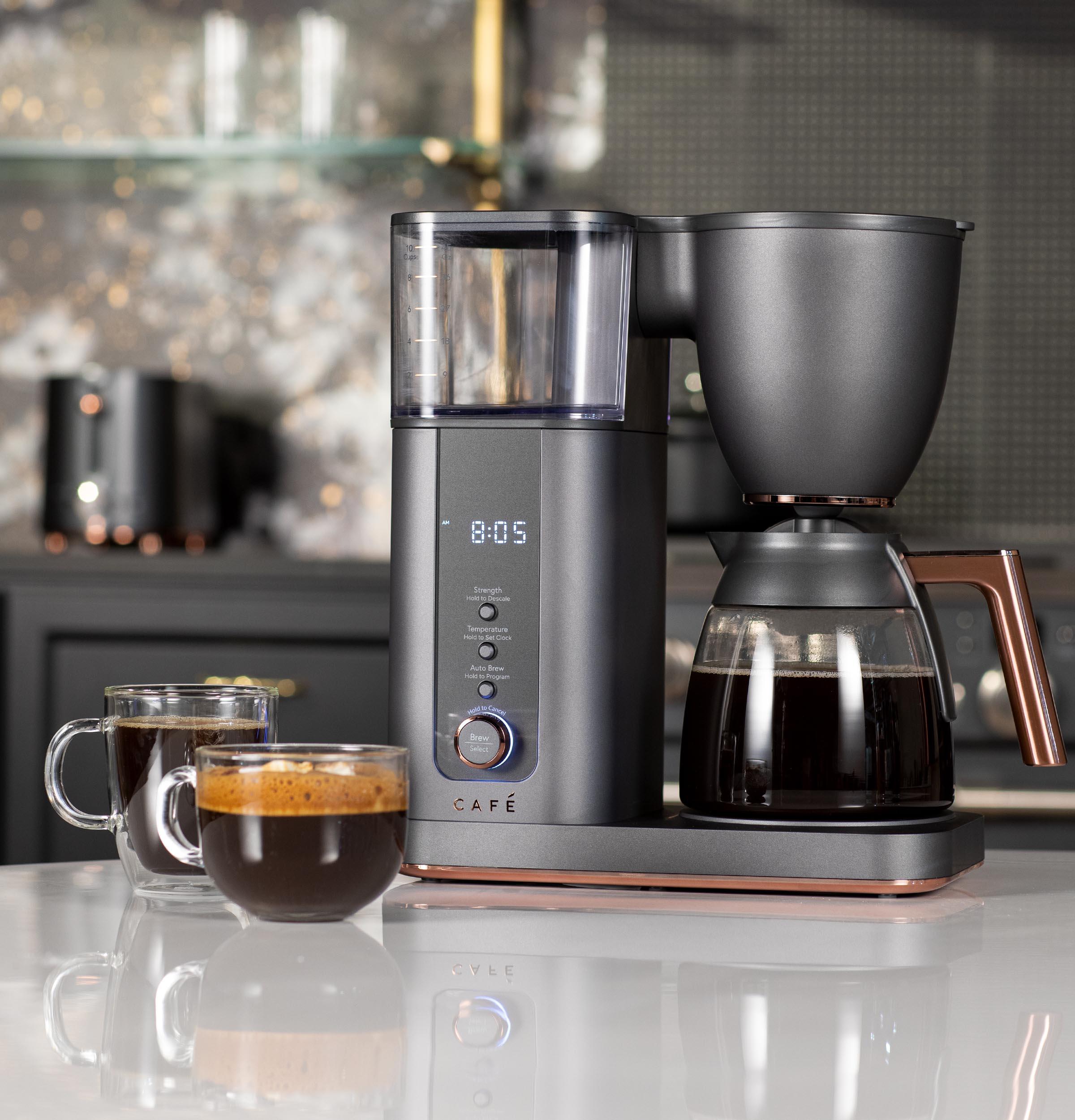 Café ™ Matte Black 10-Cup Drip Coffee Maker with Glass Carafe