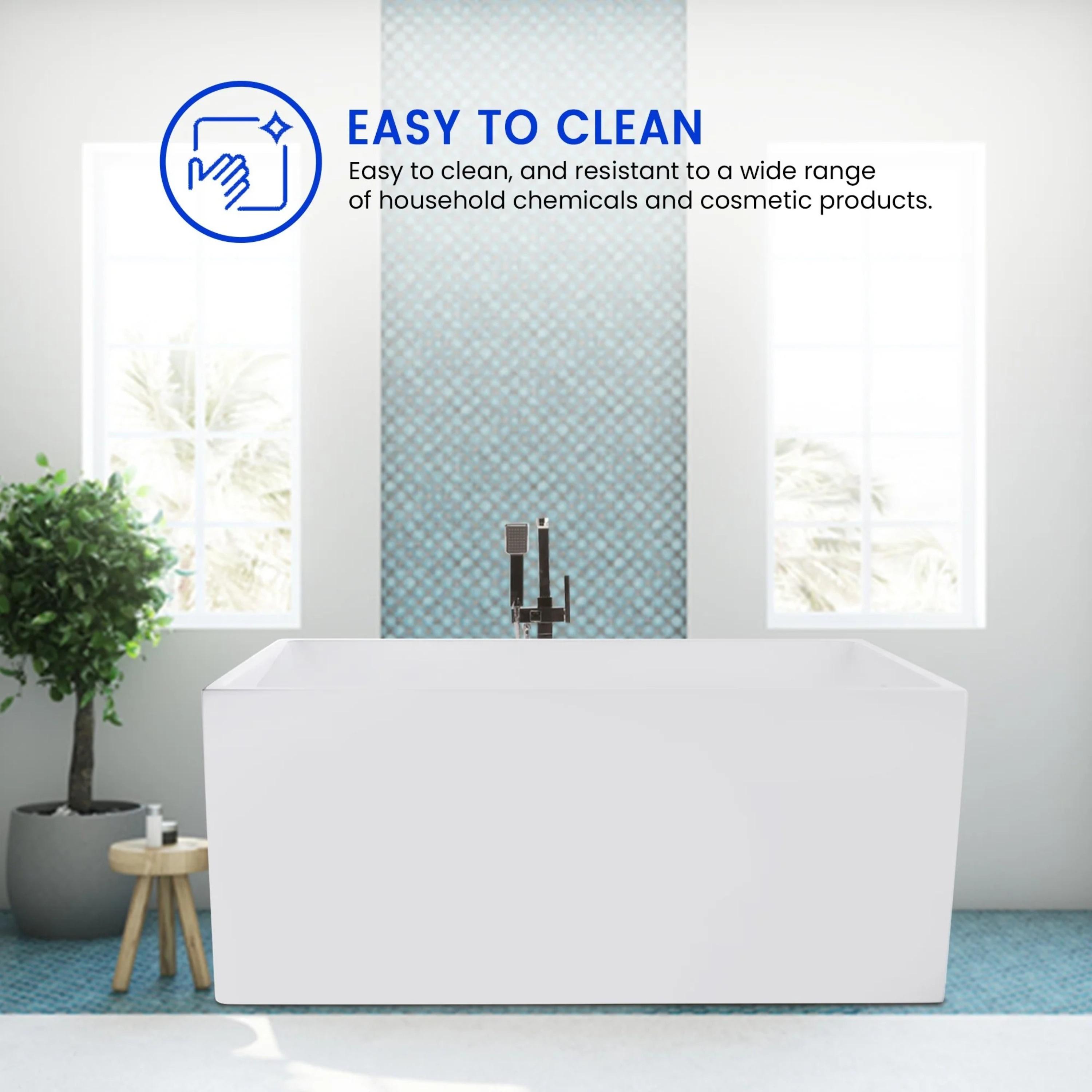 47" x 29" Freestanding Soaking Acrylic Bathtub
