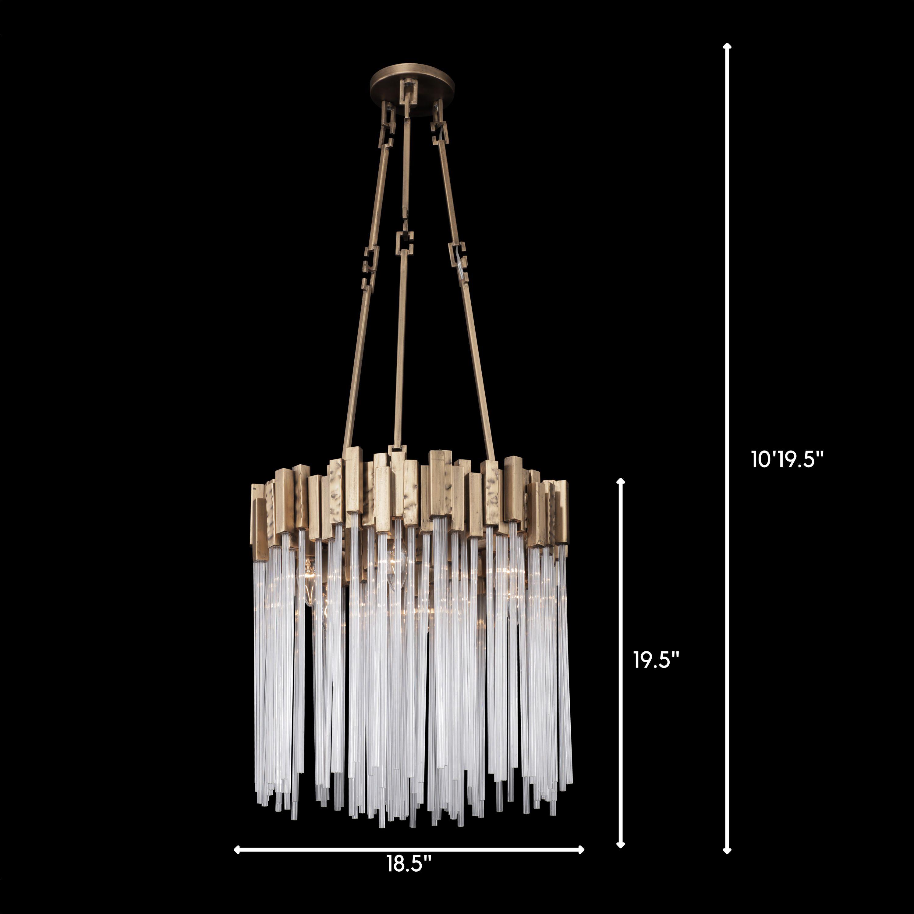 Havana Gold 6-Light Glass Pendant Chandelier