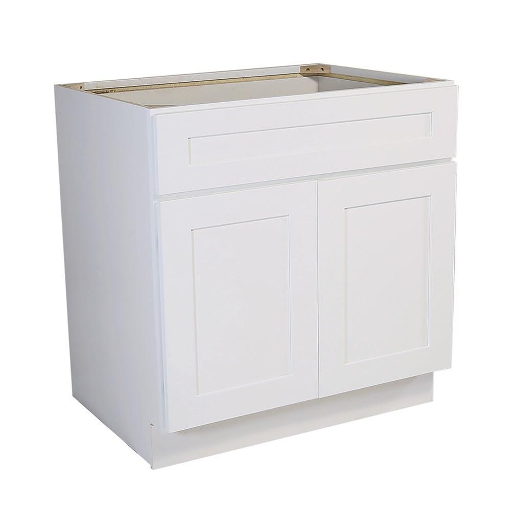 Design House 561514 Brookings Unassembled Shaker Sink Base Kitchen Cabinet 48x34.5x24, White